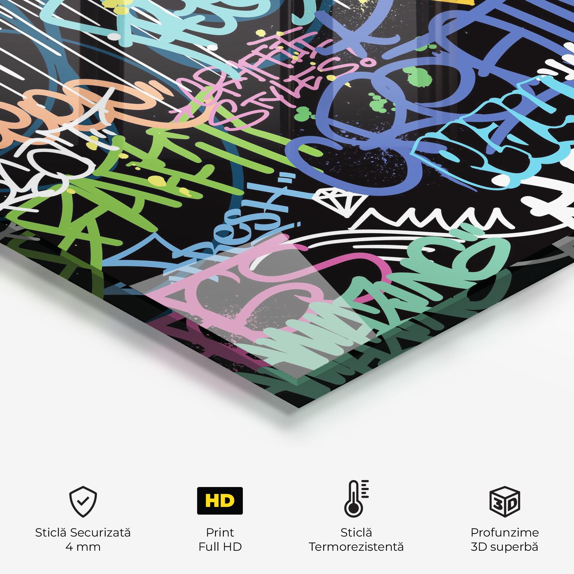 Panou Sticla Bucatarie Colorful Tags mockup 2