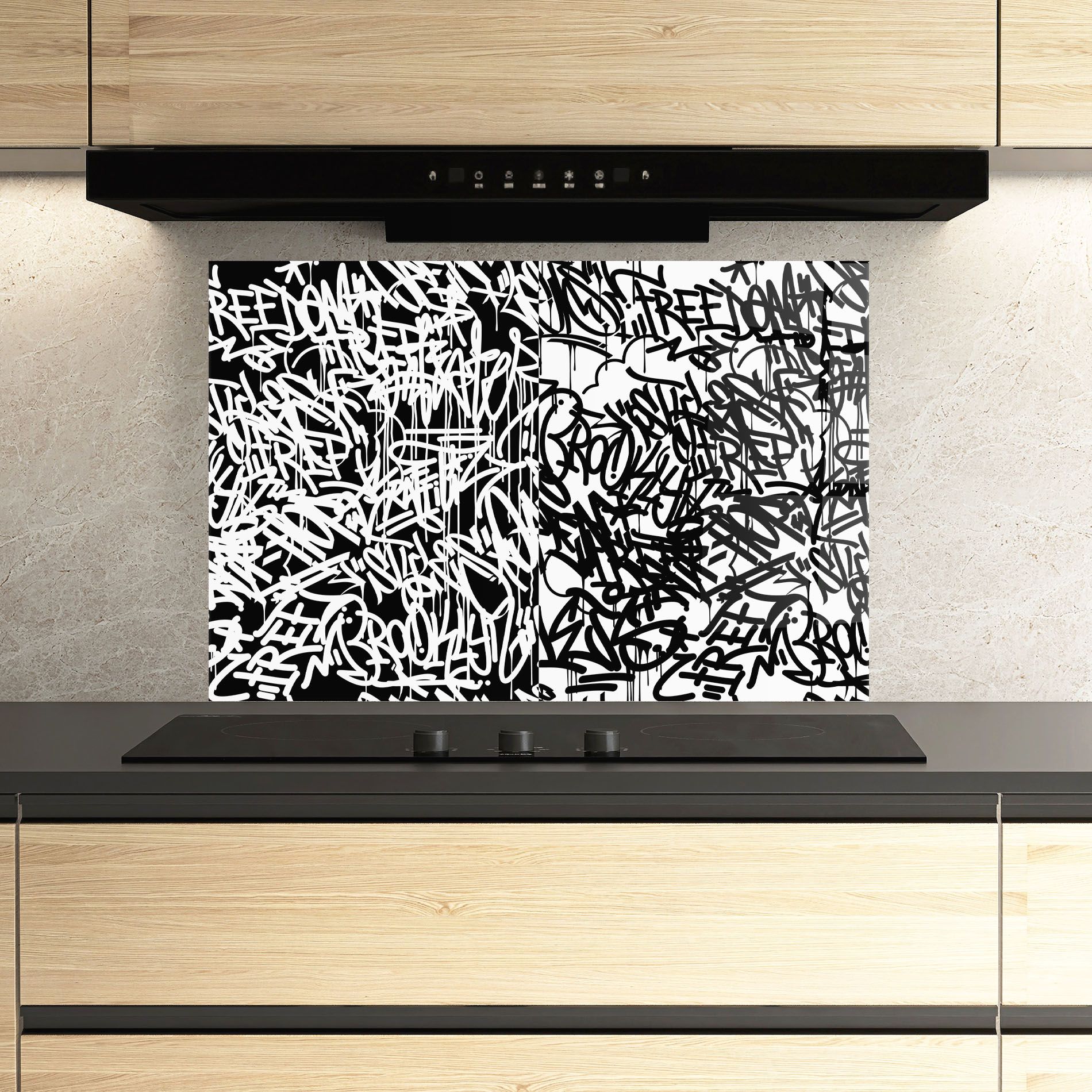 Black White Graffiti mockup 3
