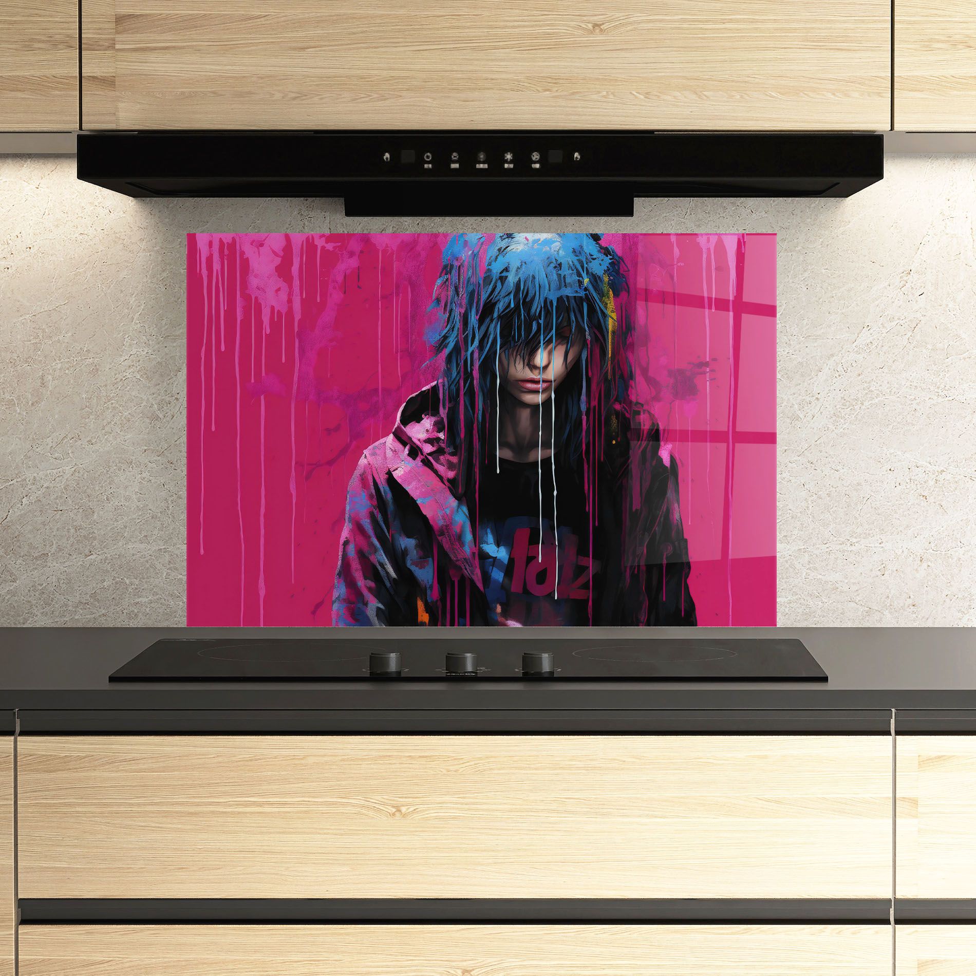 Blue Pink Falling Paint mockup 3