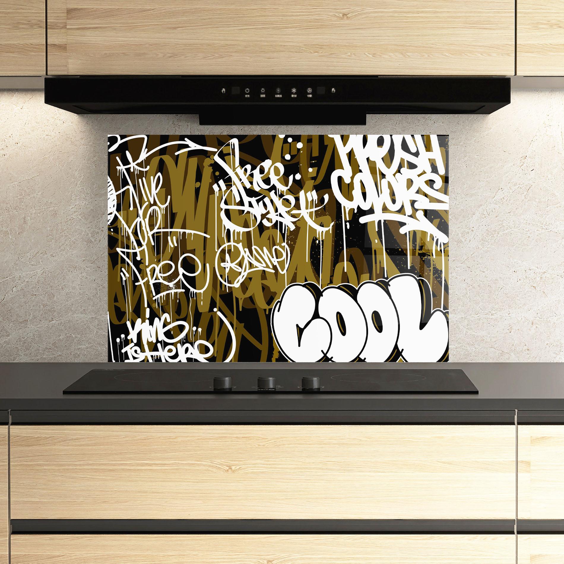 Panou Sticla Bucatarie Cool Graffiti mockup 3