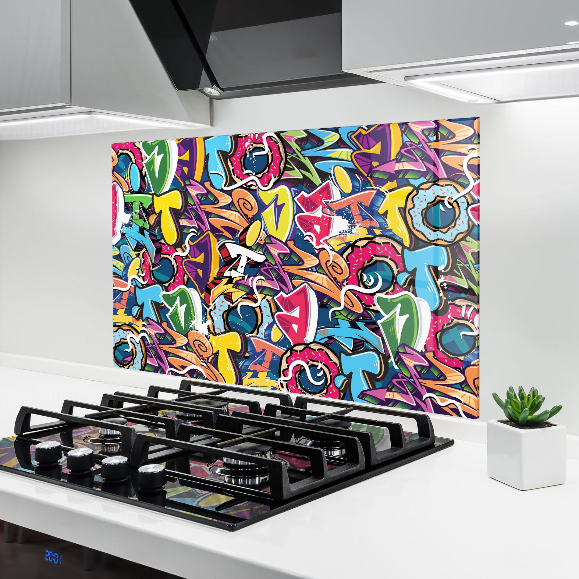 Panou Sticla Bucatarie Graffiti Letters mockup 6