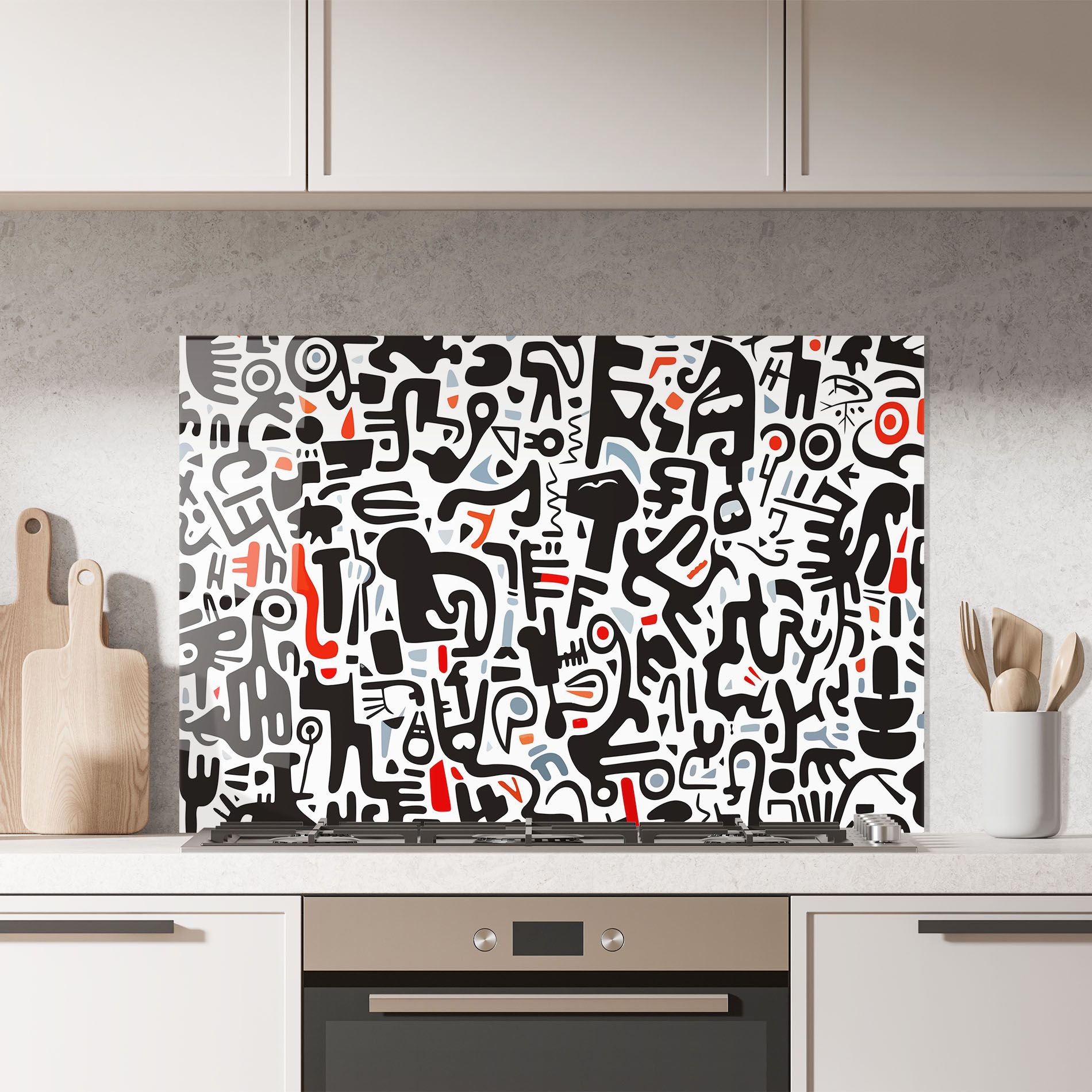 Black Red Doodle mockup 7