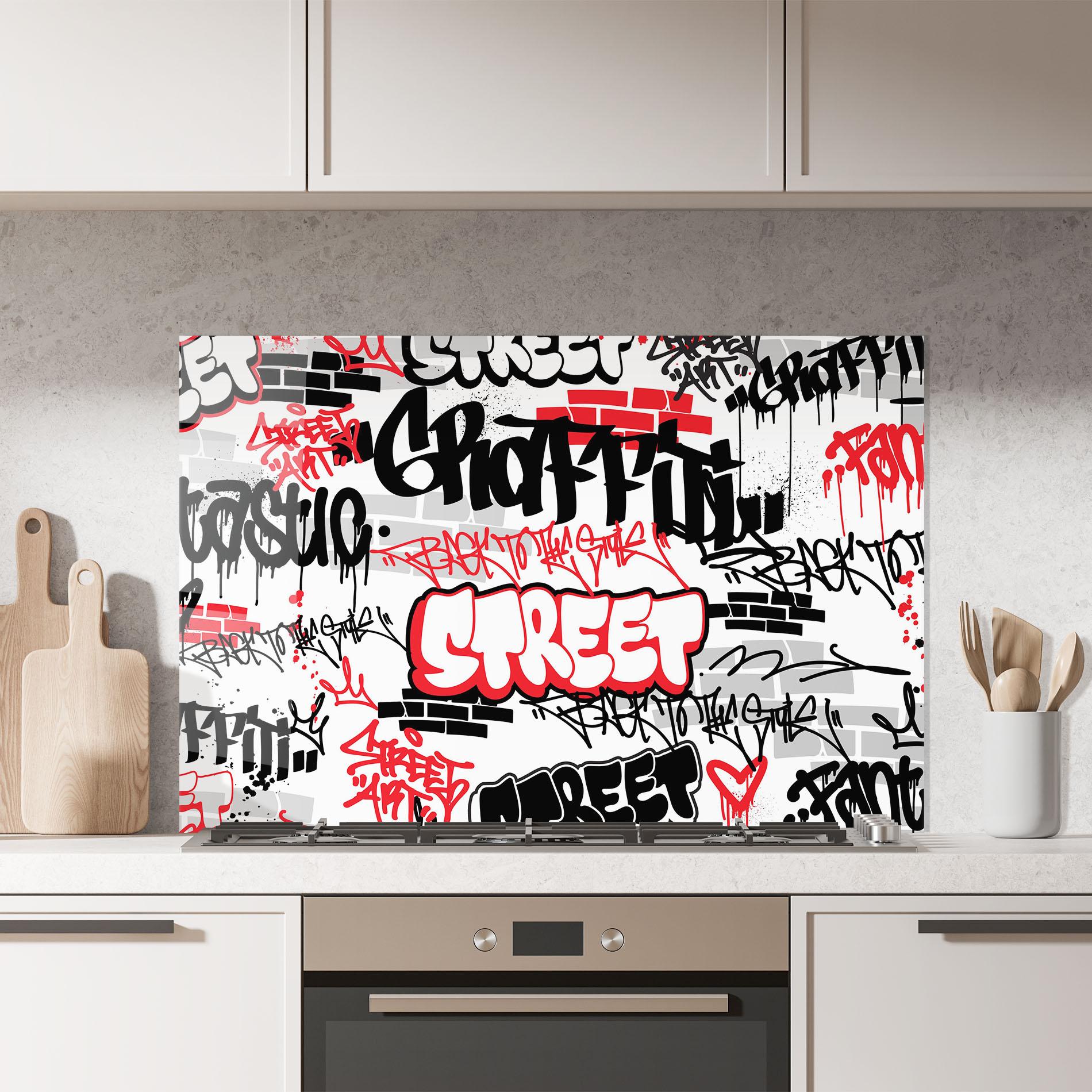 Panou Sticla Bucatarie Black Red Tags mockup 7