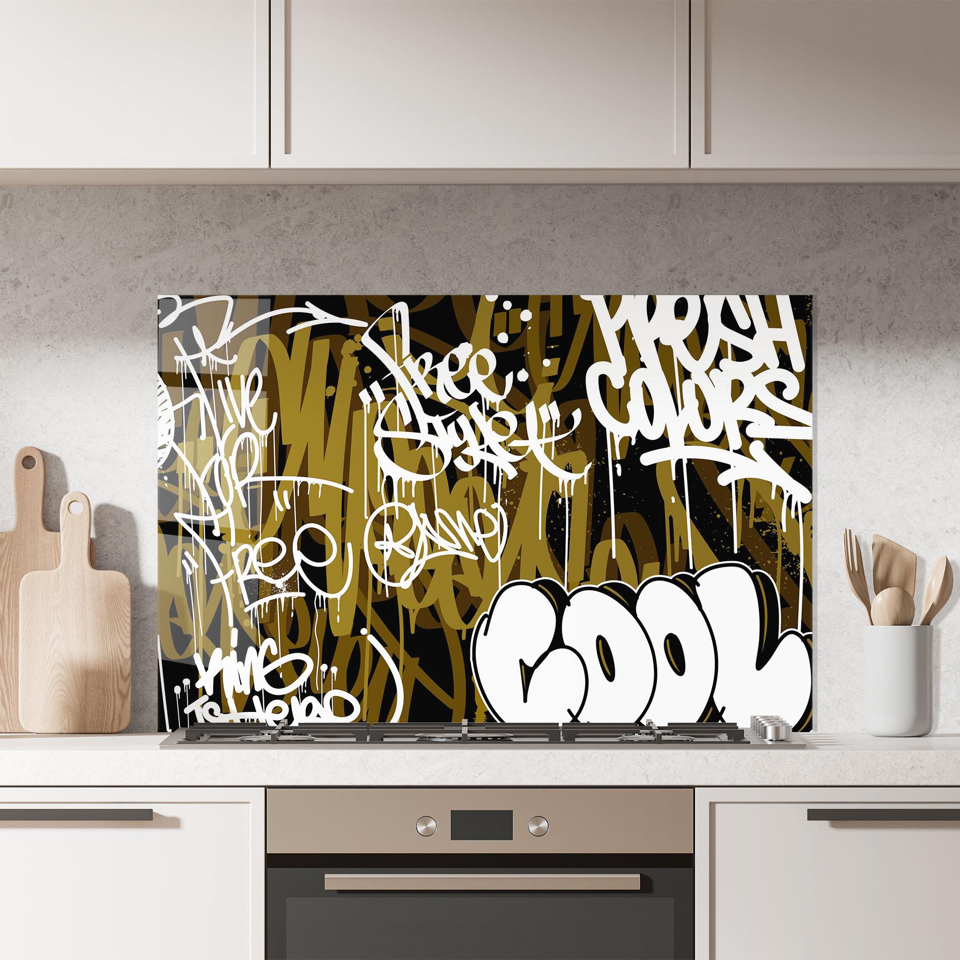 Panou Sticla Bucatarie Cool Graffiti mockup 7