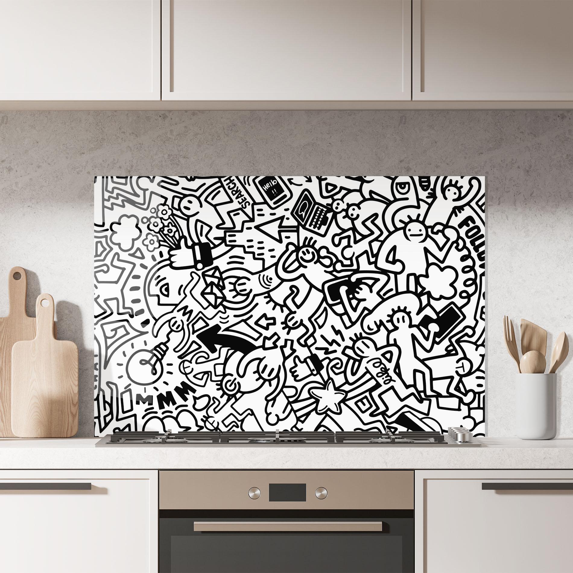 Panou Sticla Bucatarie Follow Like Graffiti mockup 7