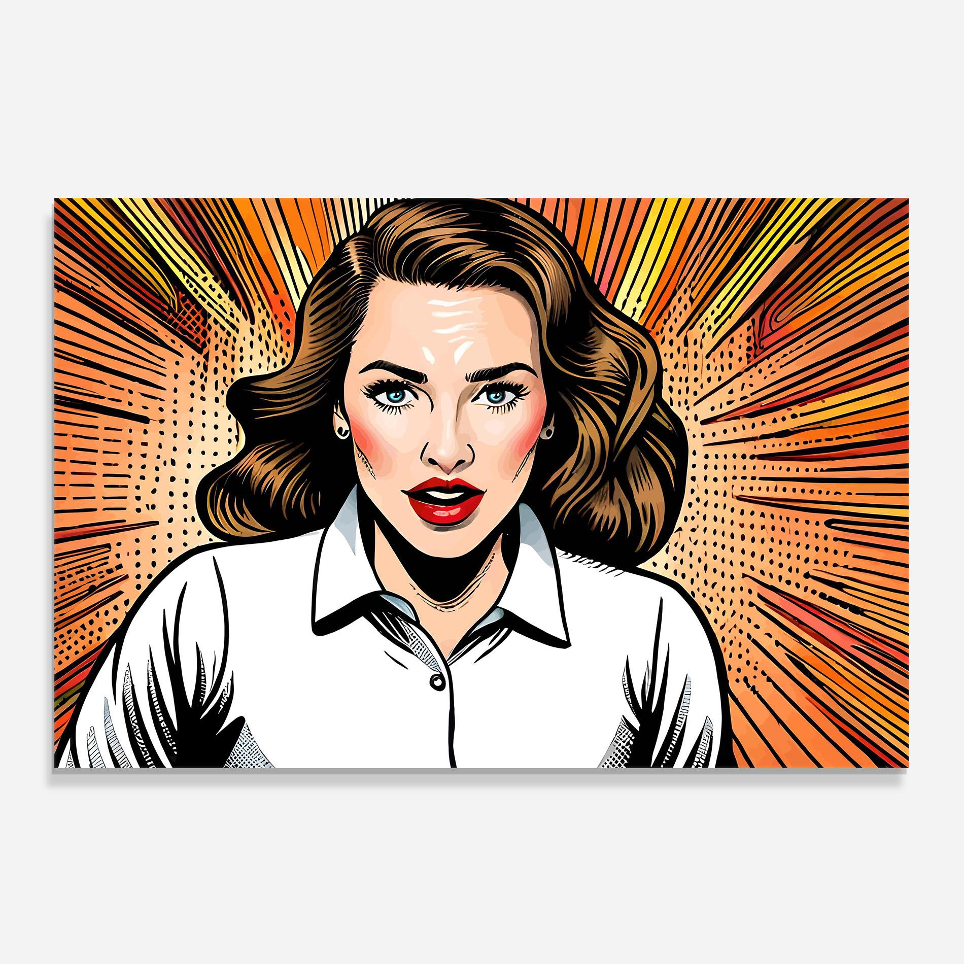 Panou Sticla Bucatarie Blue Eye Pop Art mockup 0