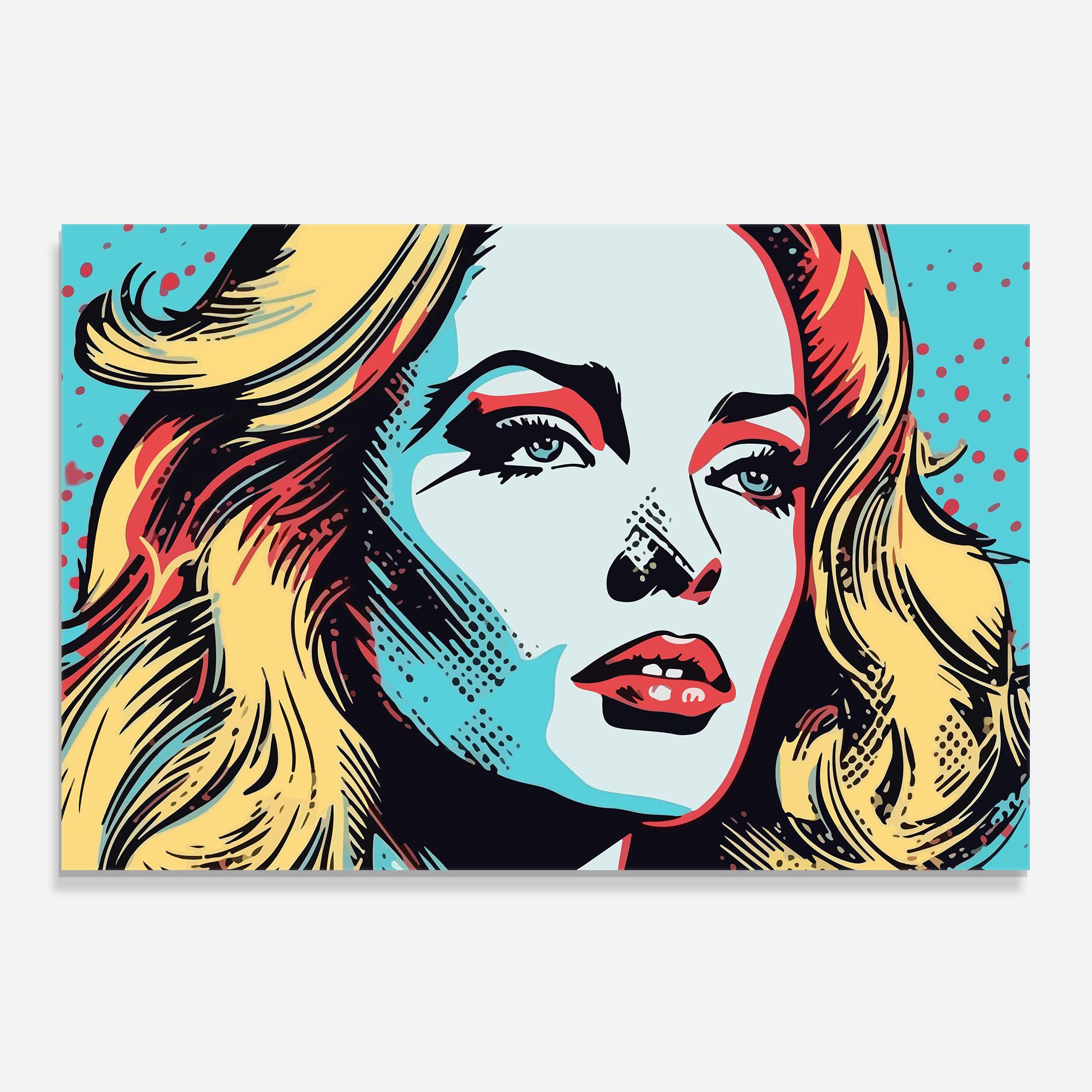 Panou Sticla Bucatarie Pop Art Lady mockup 0