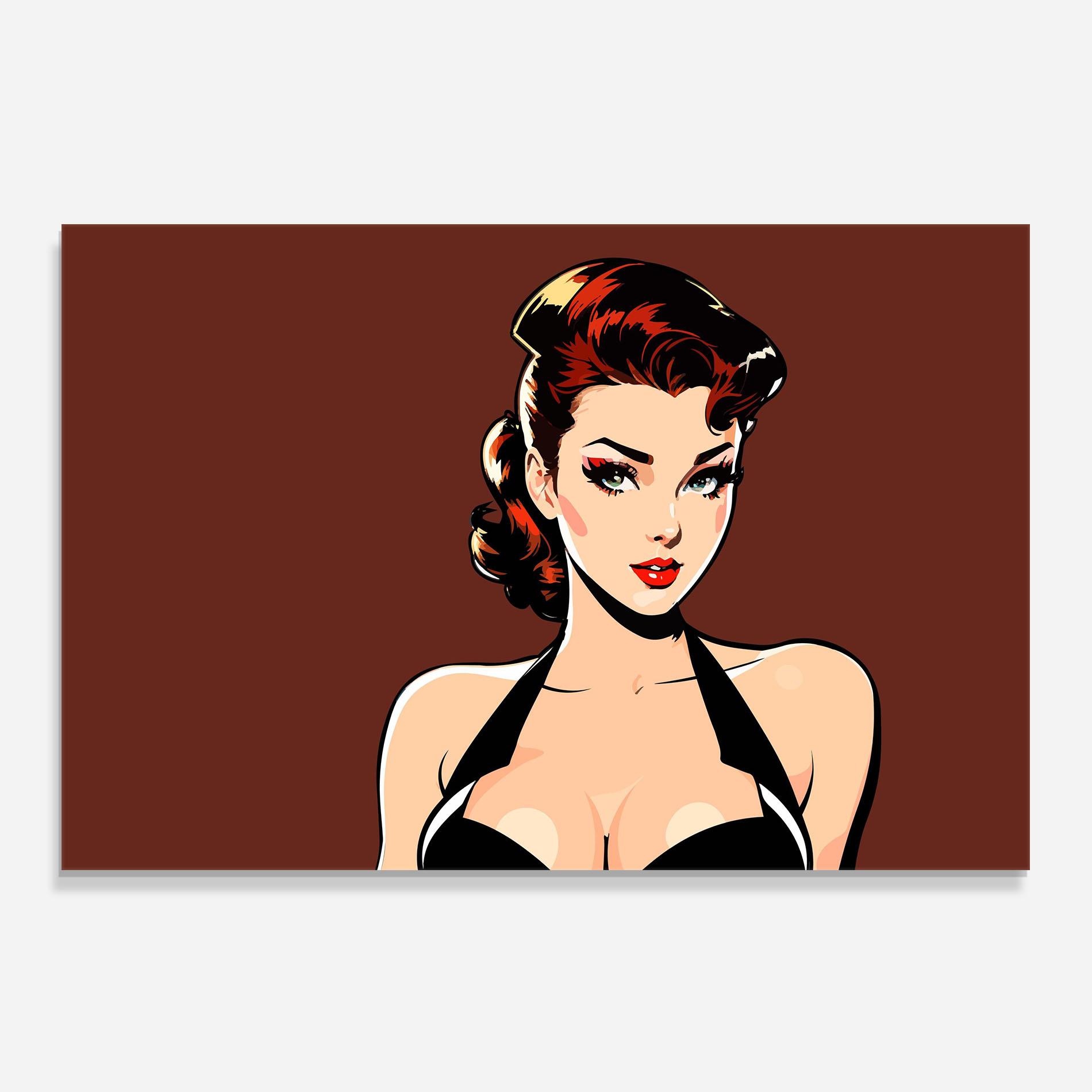 Panou Sticla Bucatarie Pop Beautiful Woman mockup 0