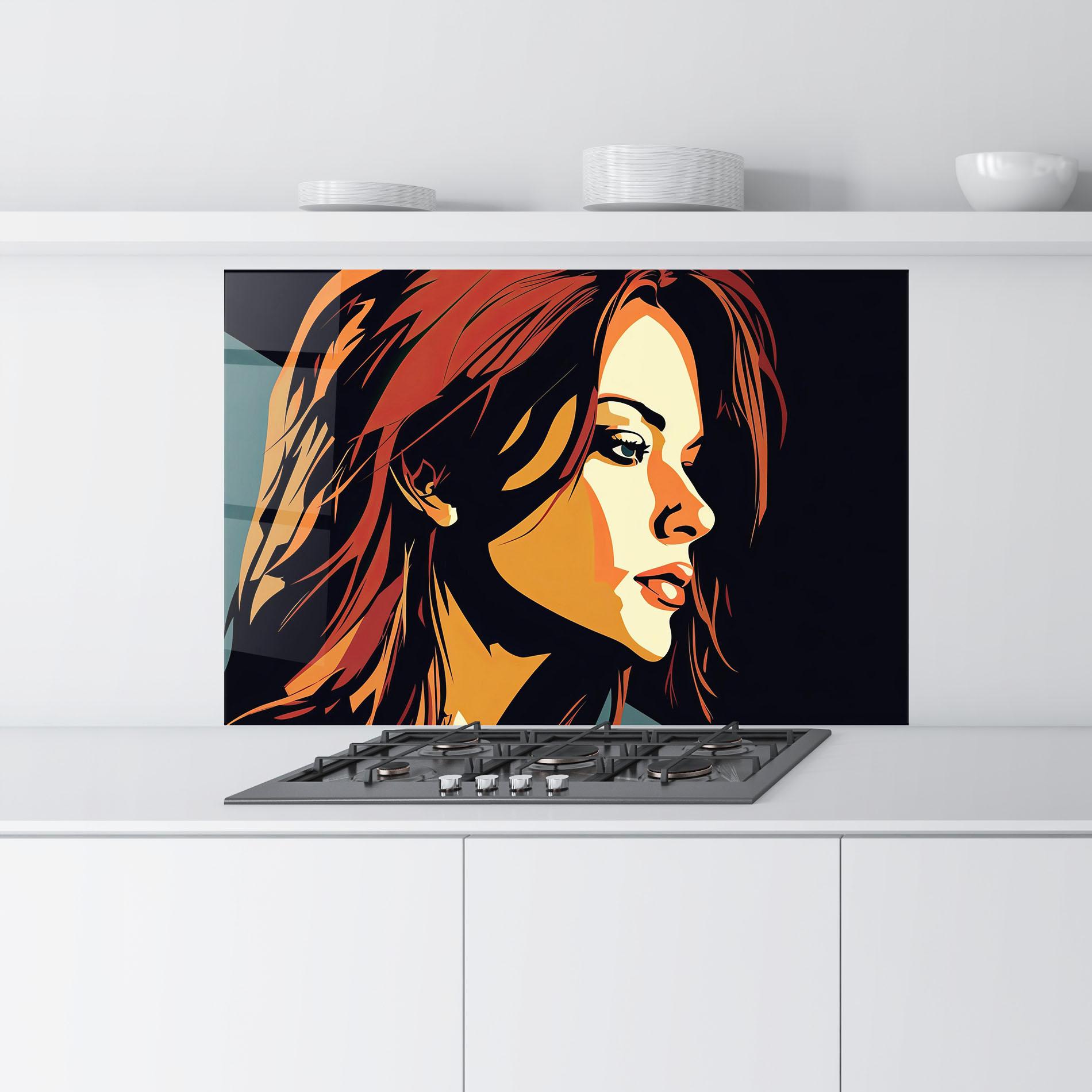 Panou Sticla Bucatarie Brown Pop Hair mockup 9