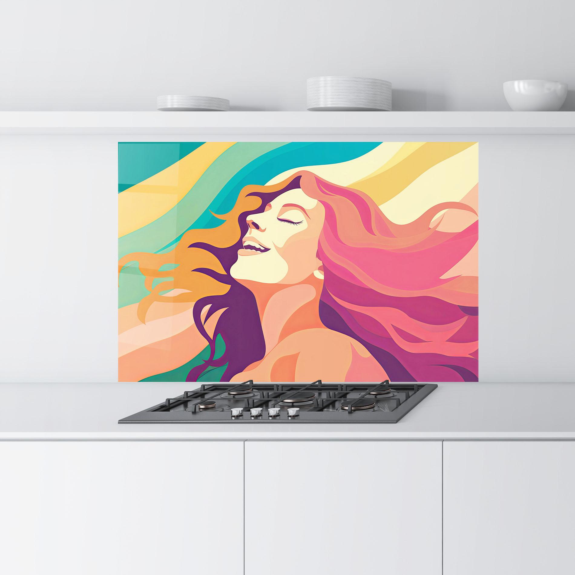 Panou Sticla Bucatarie Pink Pop Hair mockup 9