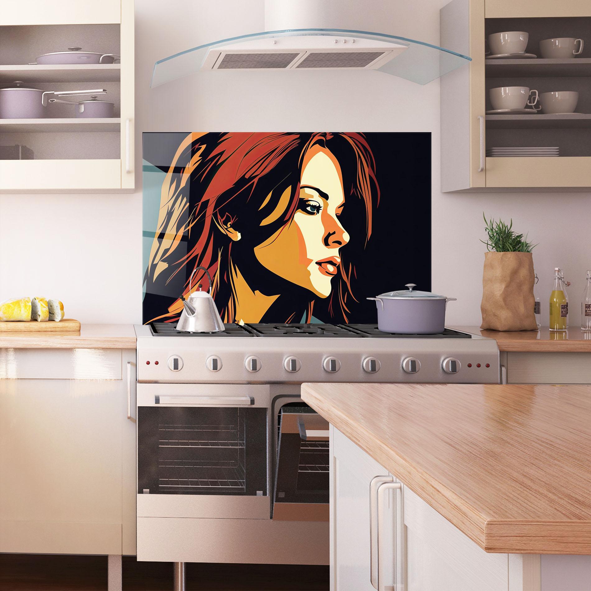 Panou Sticla Bucatarie Brown Pop Hair mockup 1