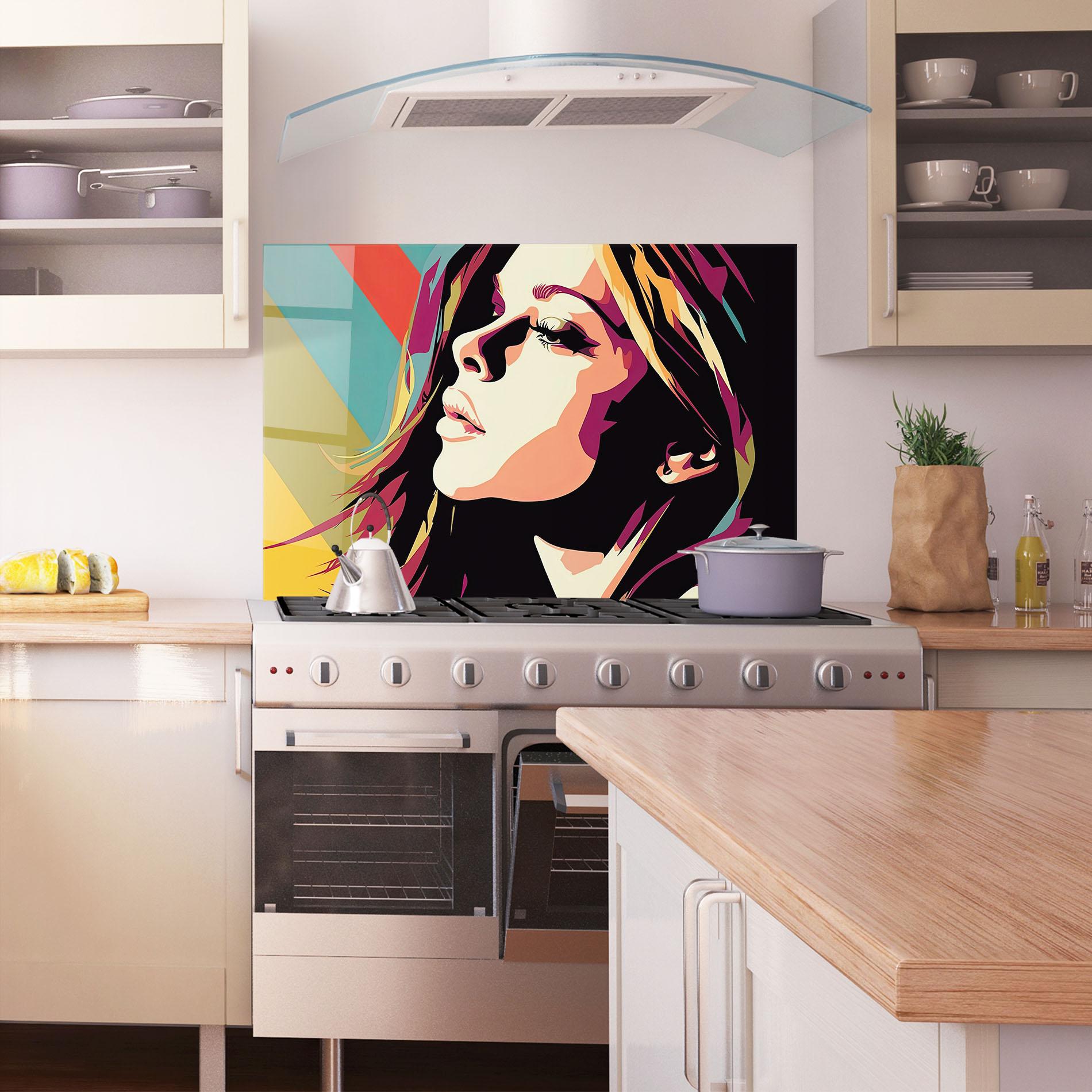 Panou Sticla Bucatarie Cream Pop Art mockup 1