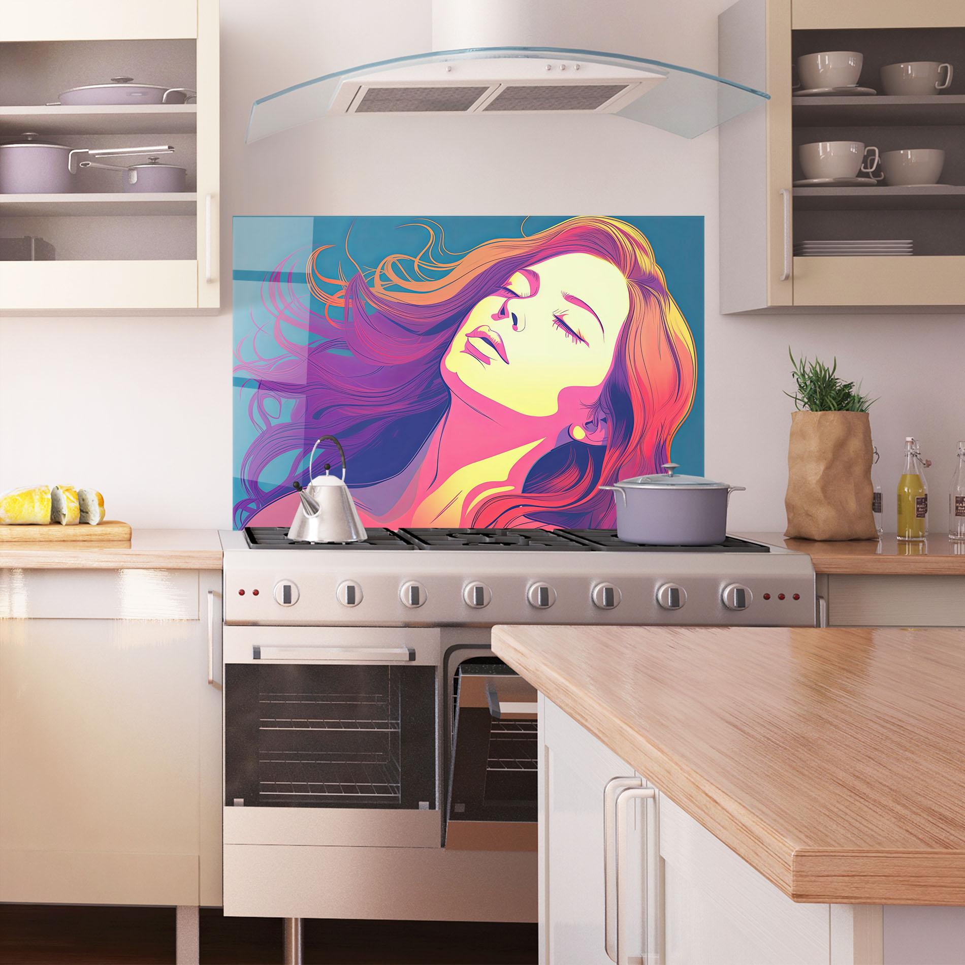 Panou Sticla Bucatarie Long Pop Hair mockup 1