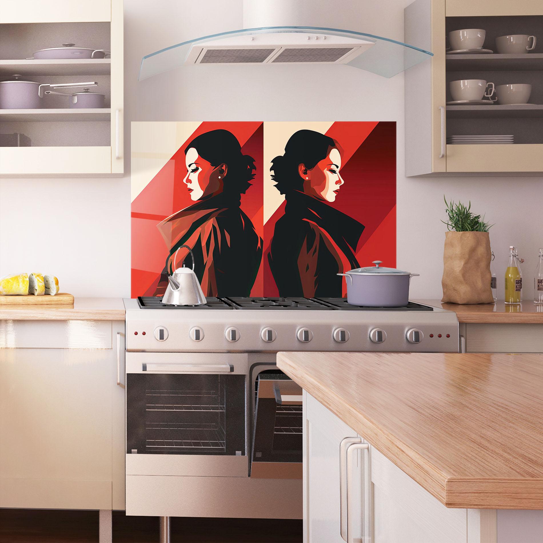 Panou Sticla Bucatarie Pop Outfit Lady mockup 1