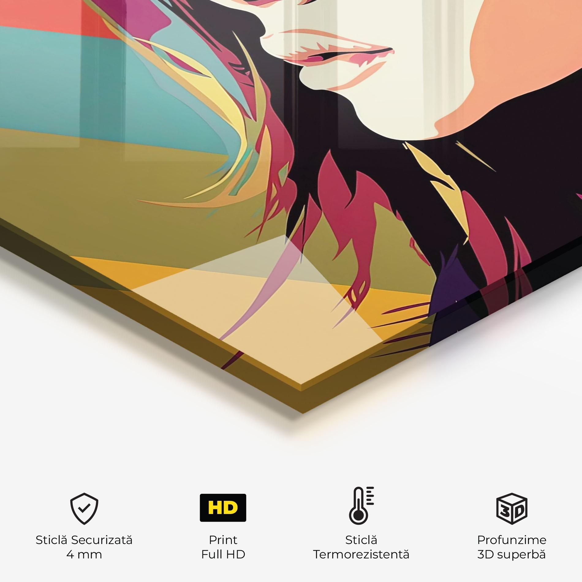 Panou Sticla Bucatarie Cream Pop Art mockup 2