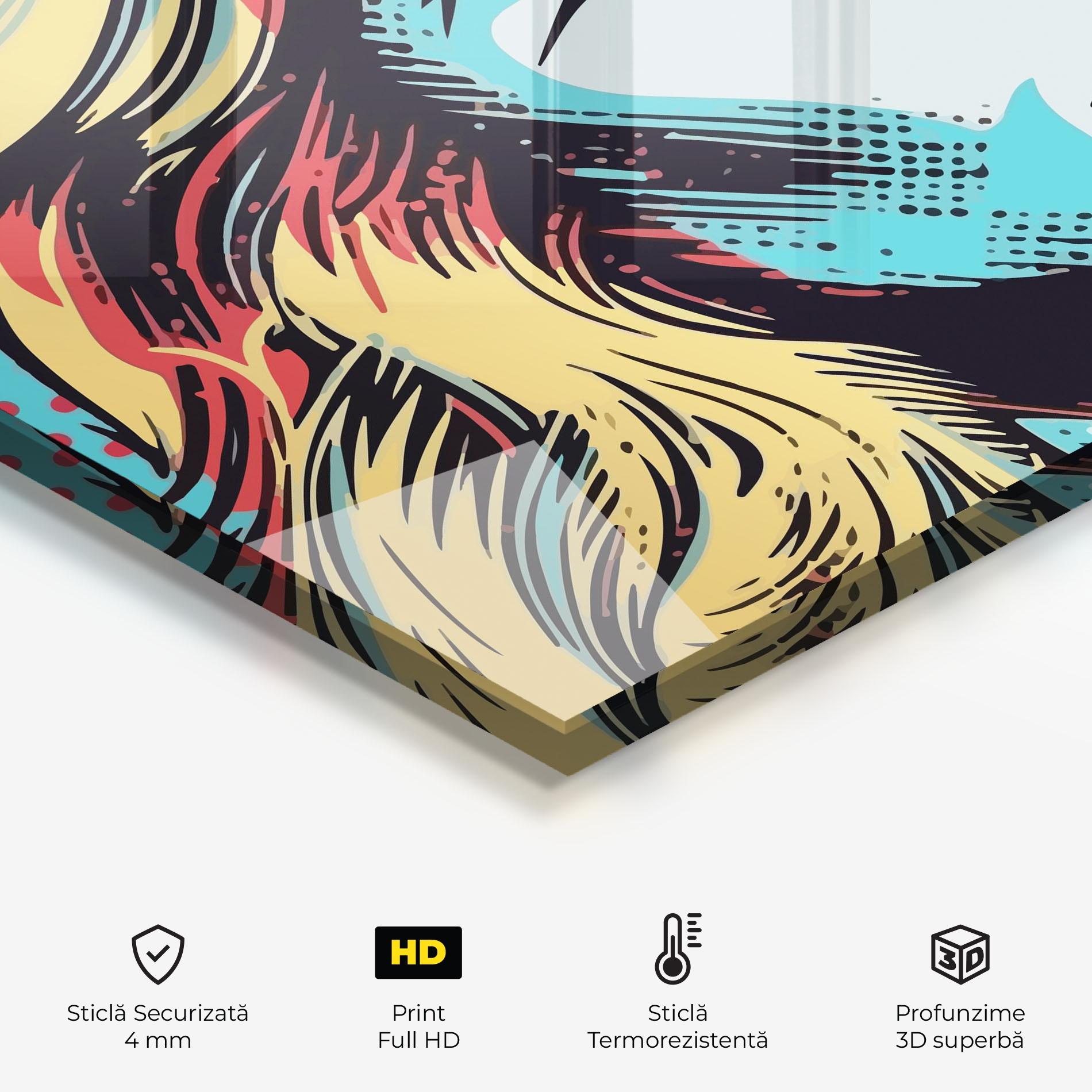 Panou Sticla Bucatarie Pop Art Lady mockup 2