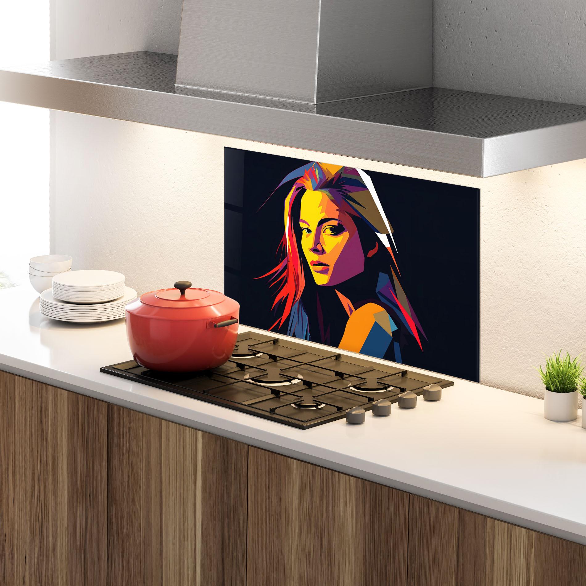 Panou Sticla Bucatarie Orange Pop Light mockup 4