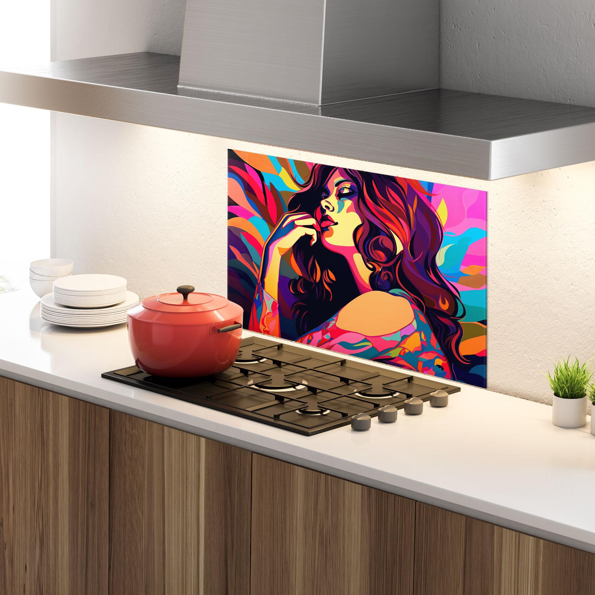 Panou Sticla Bucatarie Pop Color Mix mockup 4