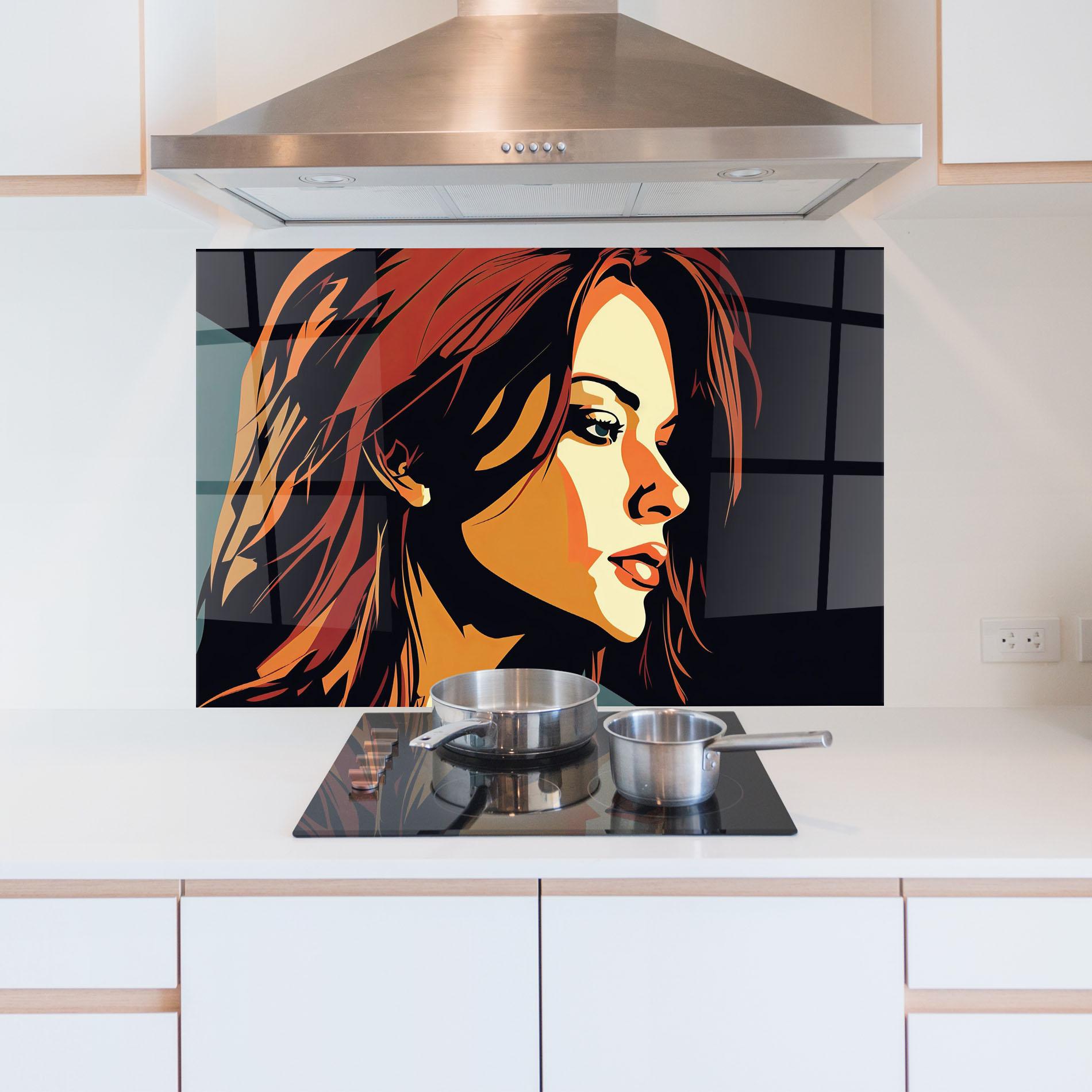 Panou Sticla Bucatarie Brown Pop Hair mockup 5