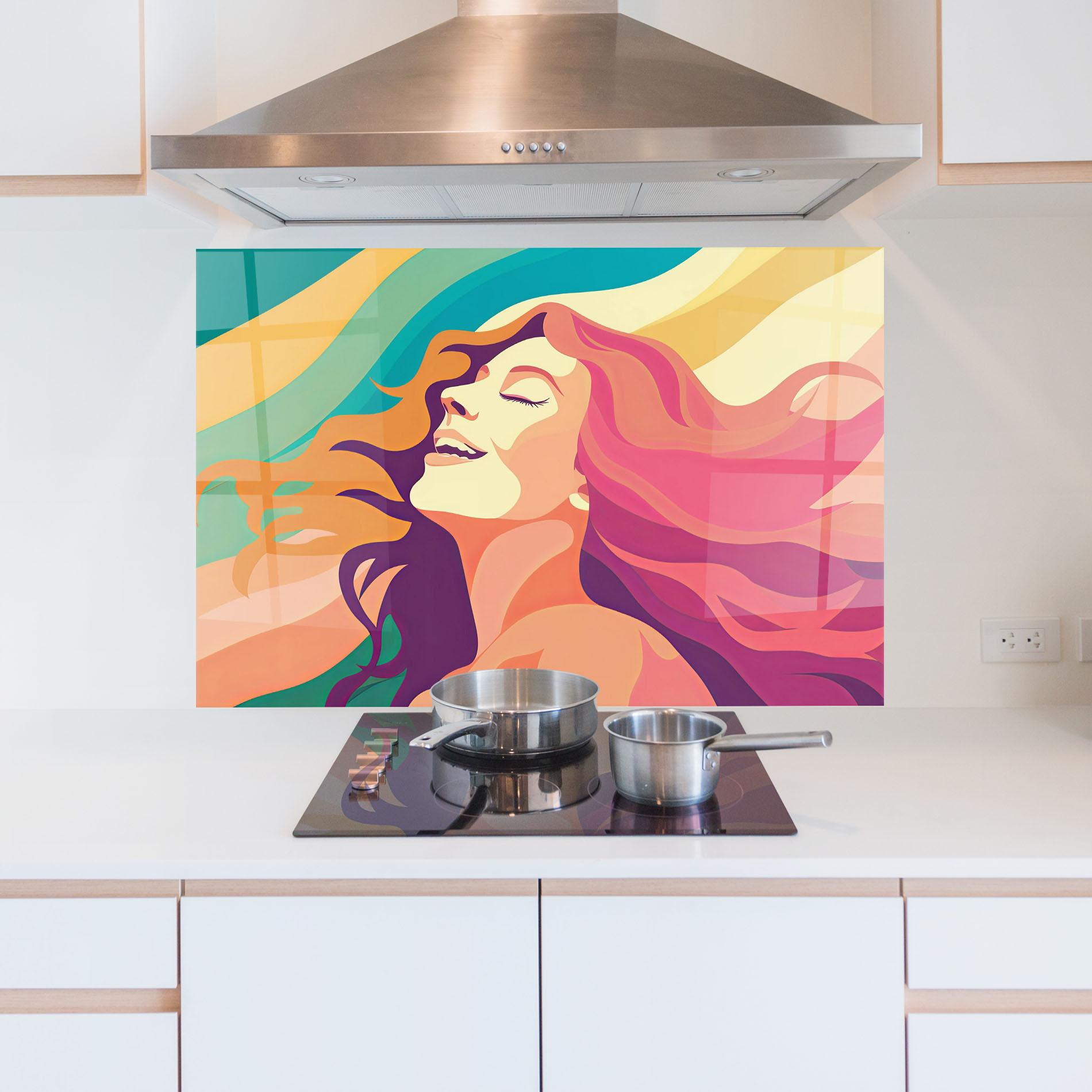 Panou Sticla Bucatarie Pink Pop Hair mockup 5