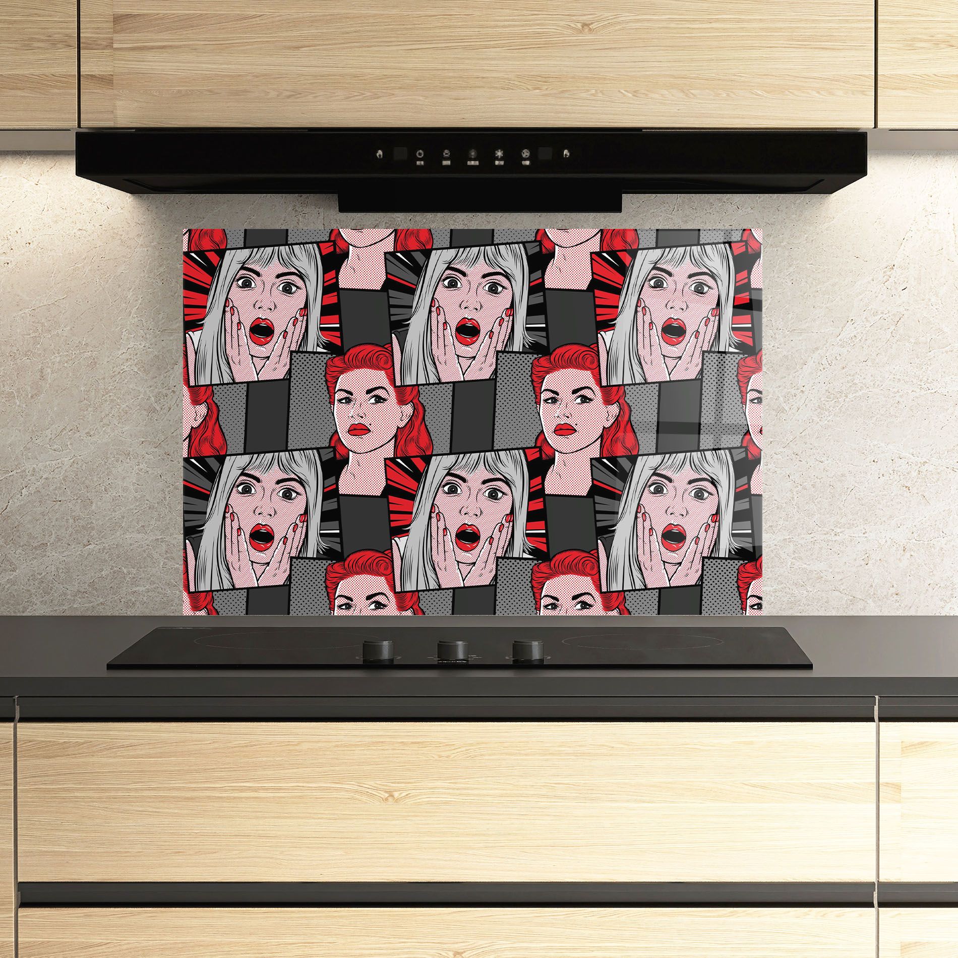 Grey Red Pop Art mockup 3