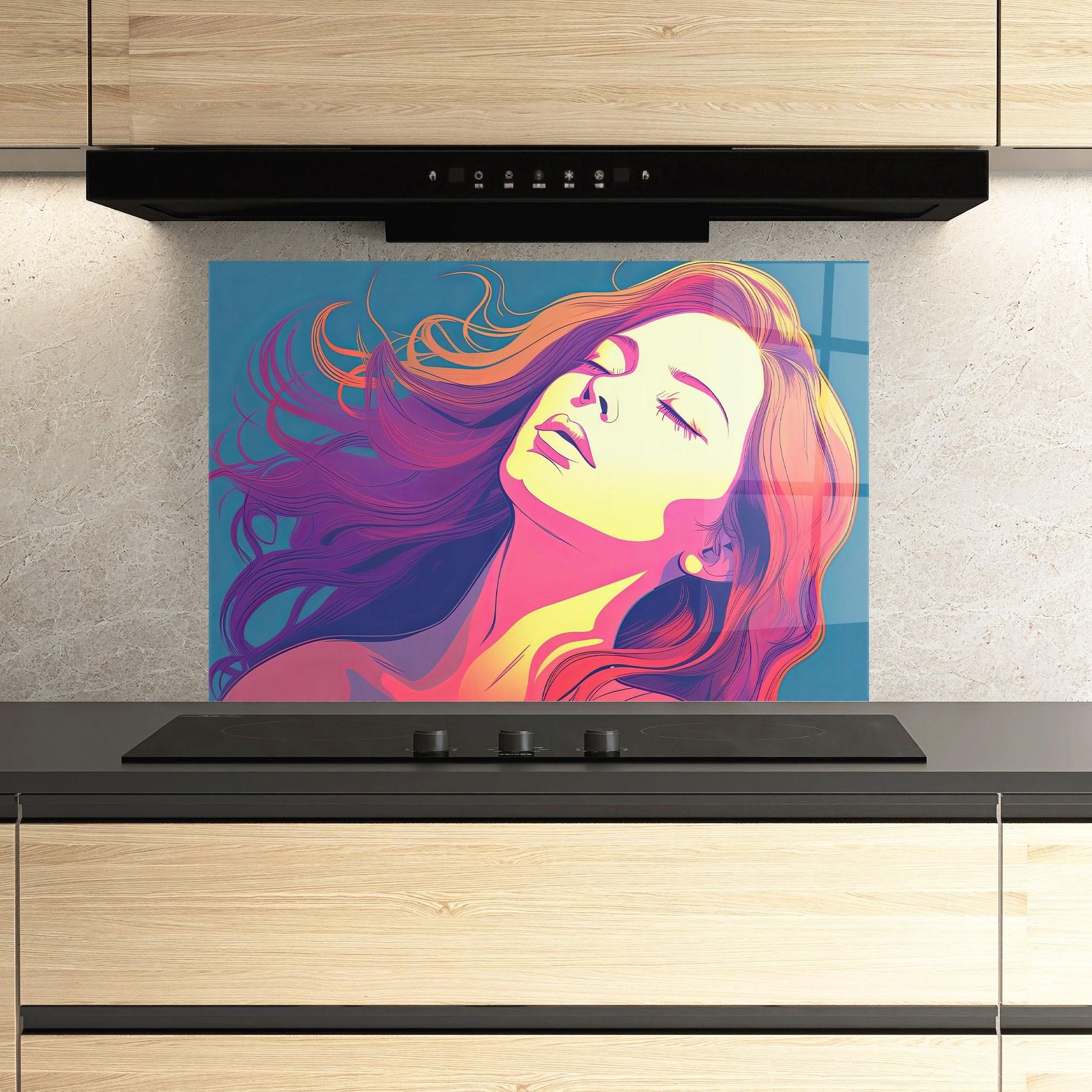 Panou Sticla Bucatarie Long Pop Hair mockup 3