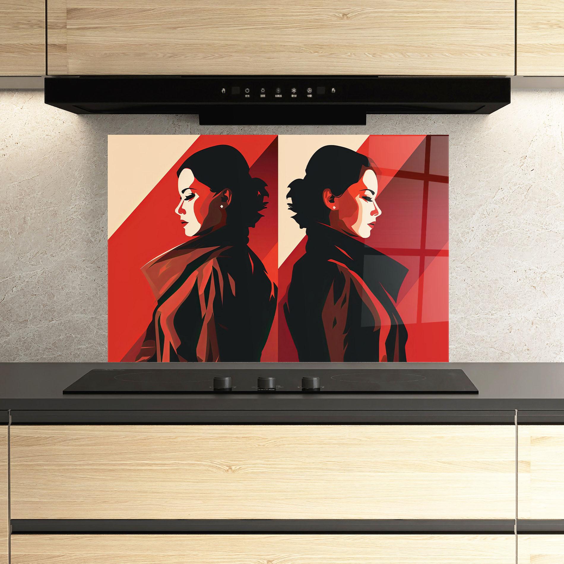 Panou Sticla Bucatarie Pop Outfit Lady mockup 3