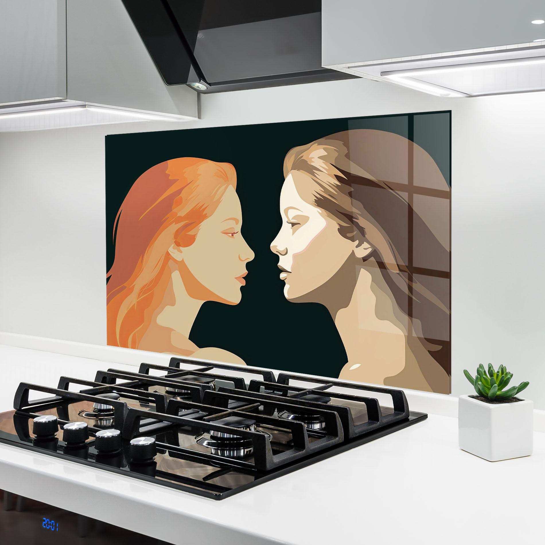 Panou Sticla Bucatarie Orange Pop Girl mockup 6