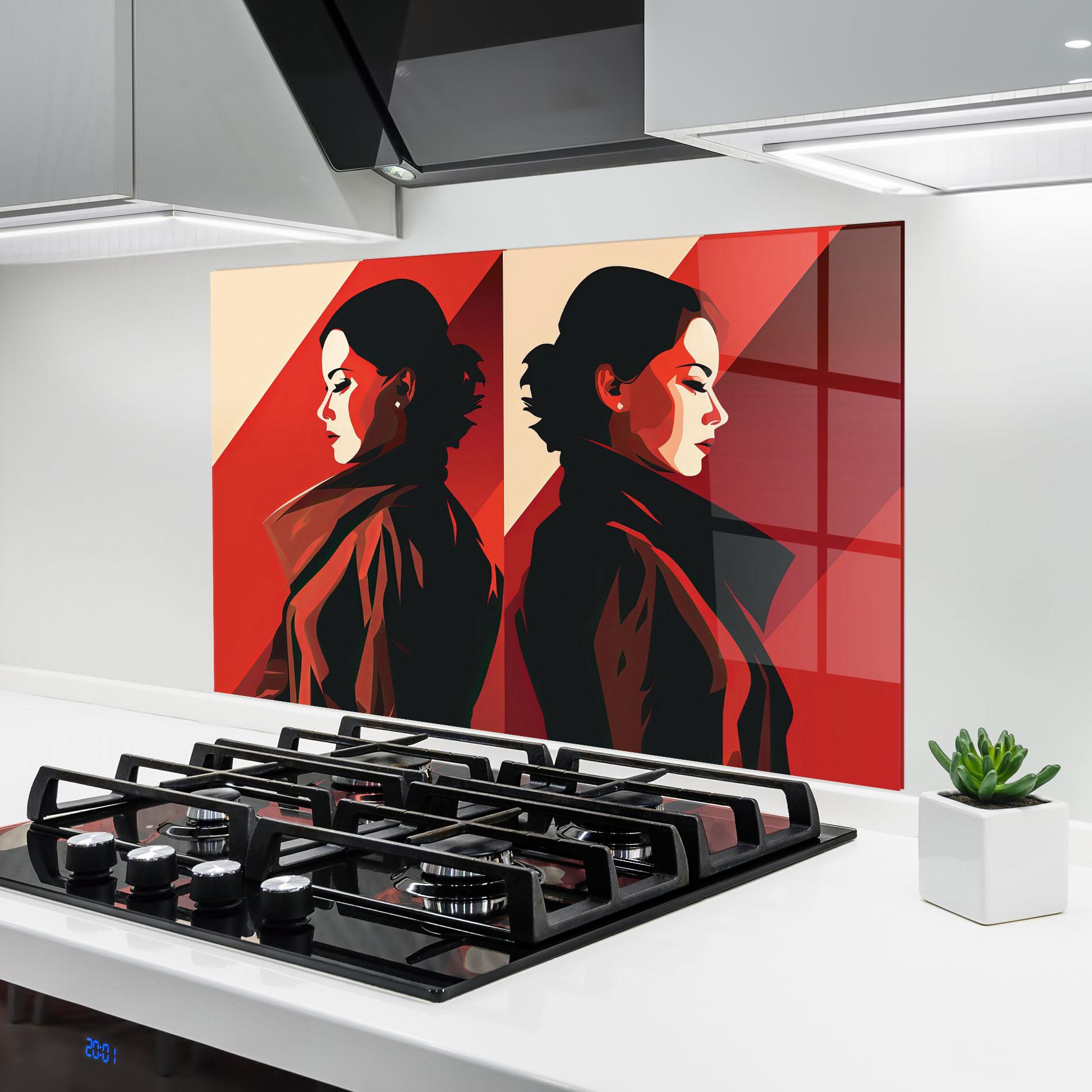 Panou Sticla Bucatarie Pop Outfit Lady mockup 6