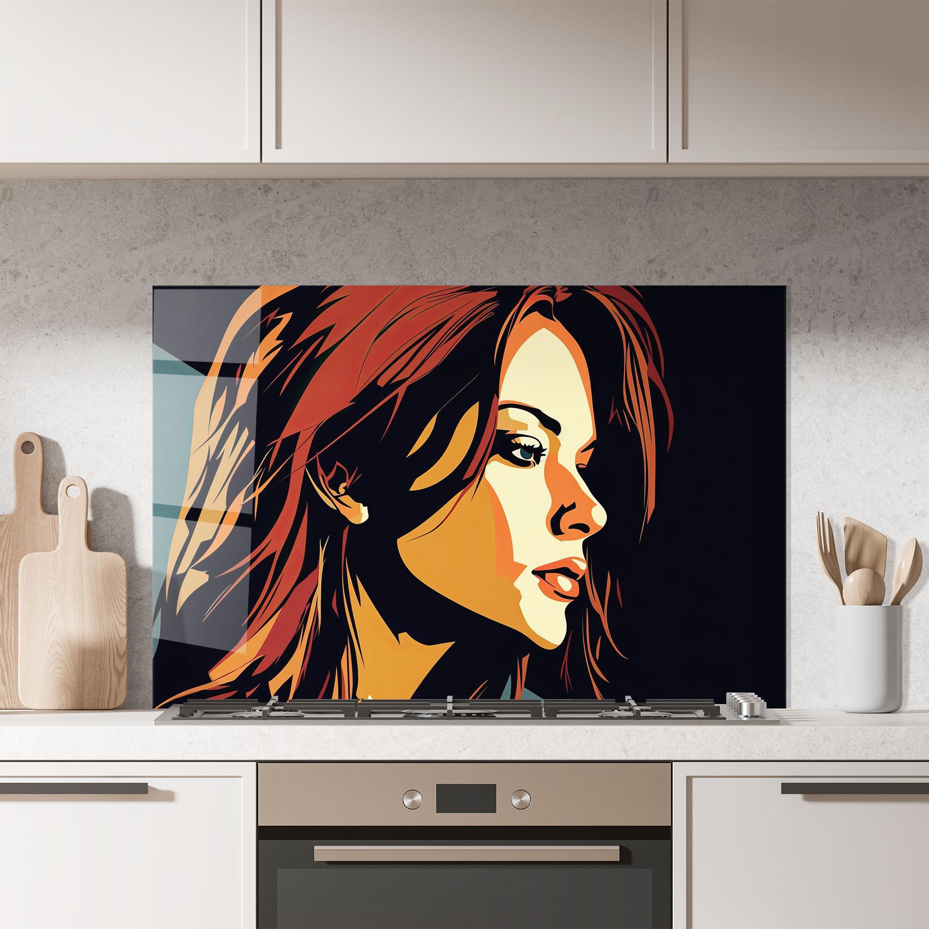 Panou Sticla Bucatarie Brown Pop Hair mockup 7