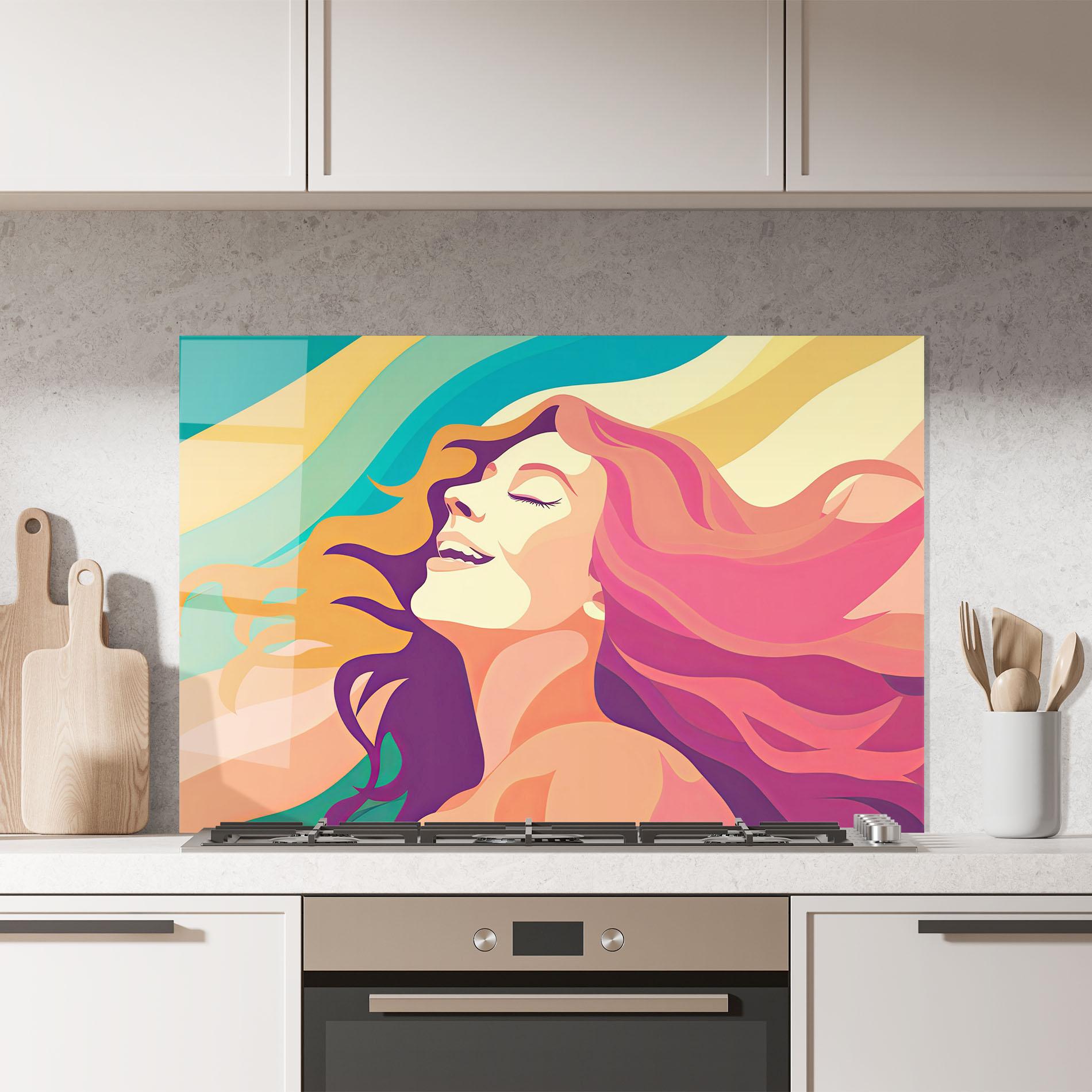 Panou Sticla Bucatarie Pink Pop Hair mockup 7