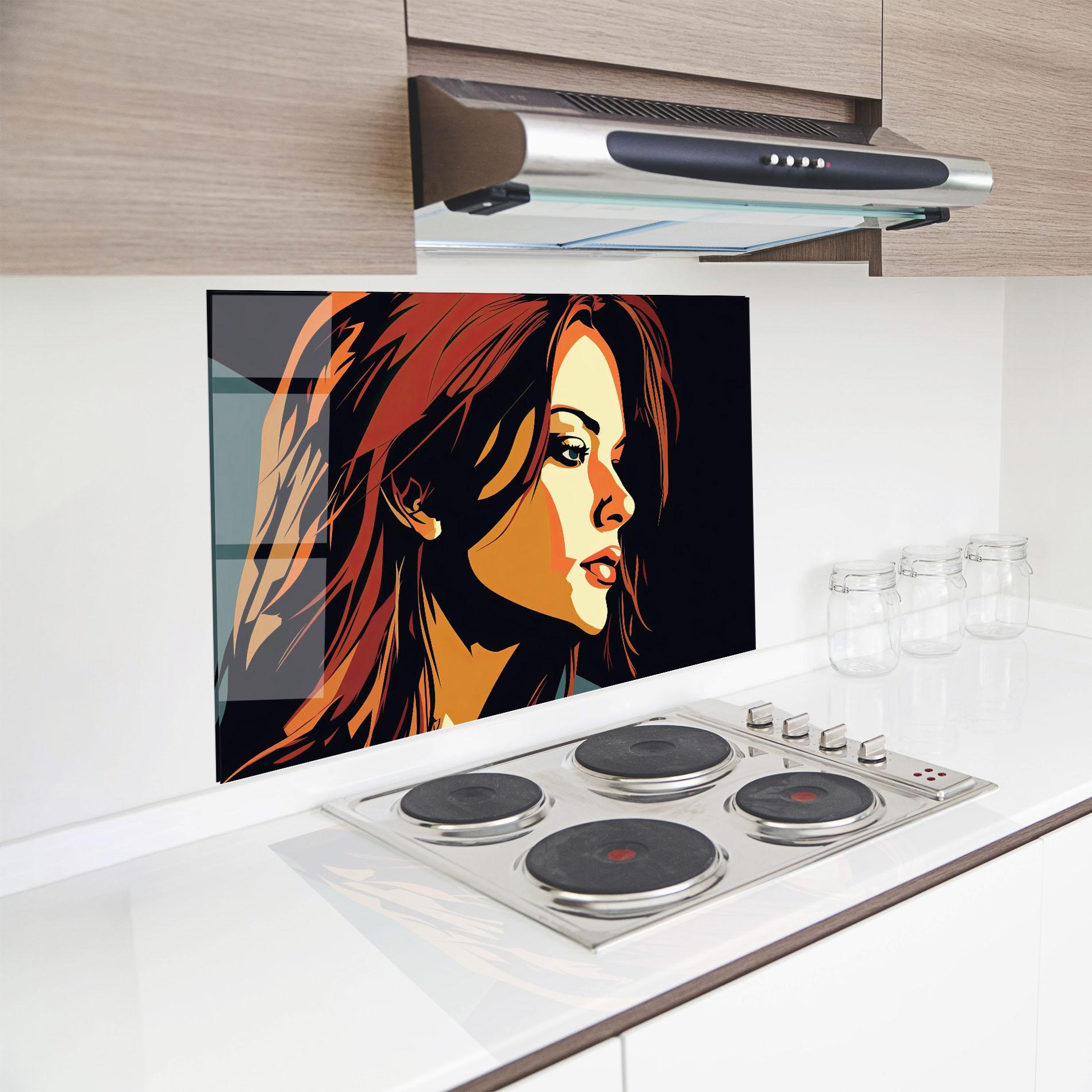 Panou Sticla Bucatarie Brown Pop Hair mockup 8