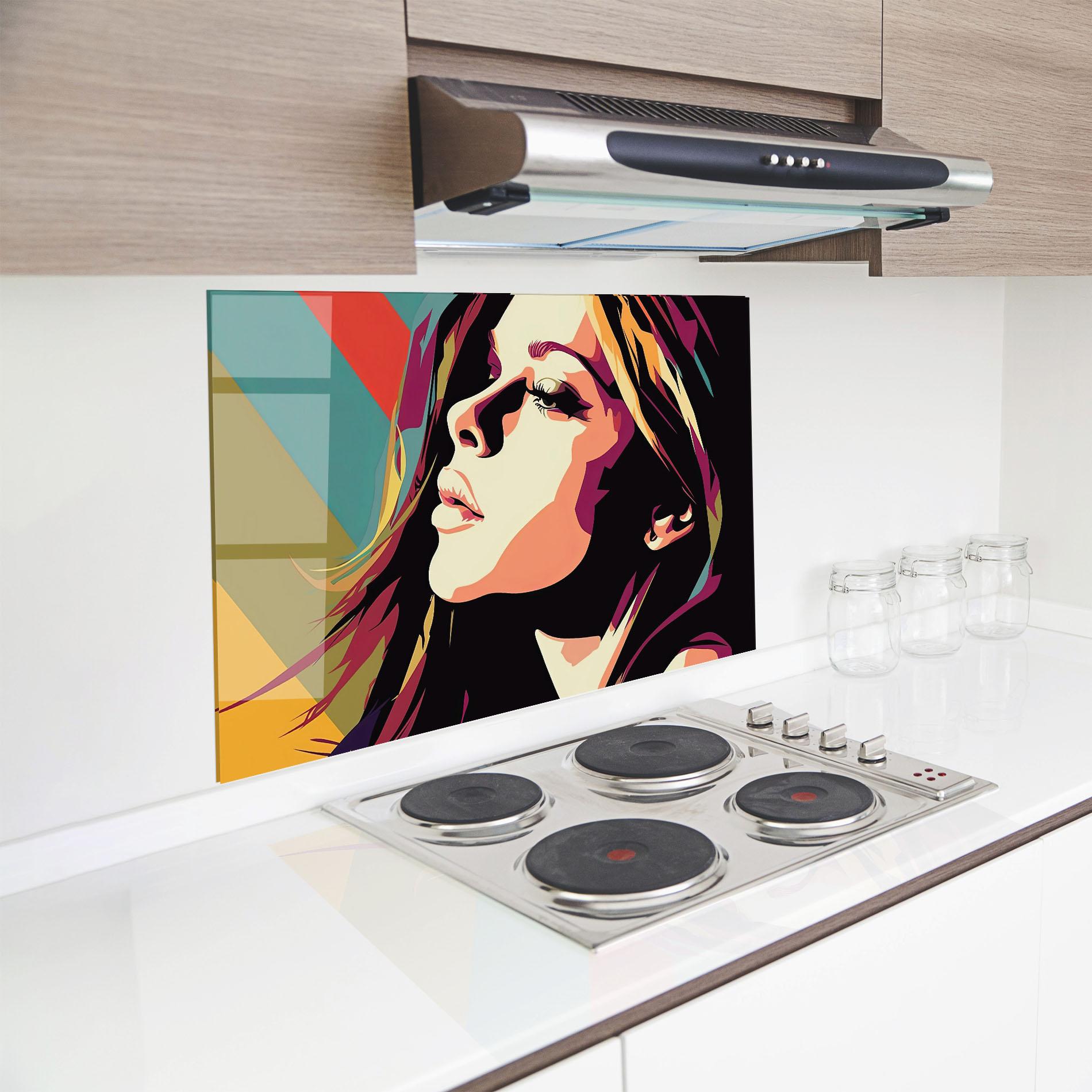 Panou Sticla Bucatarie Cream Pop Art mockup 8