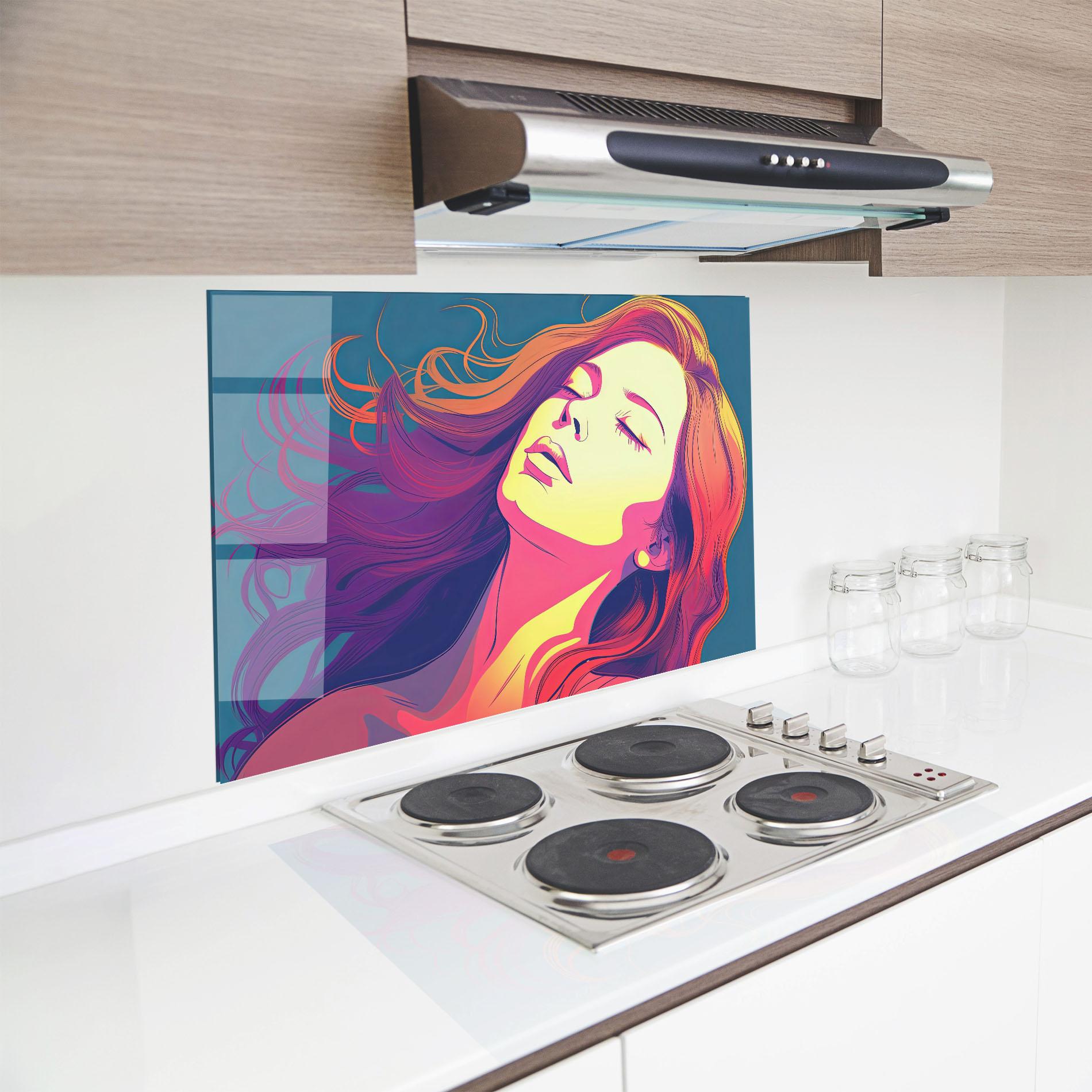 Panou Sticla Bucatarie Long Pop Hair mockup 8