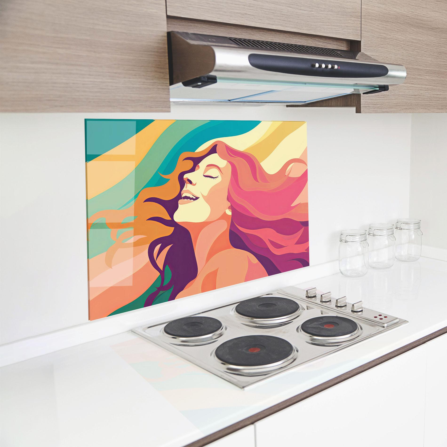 Panou Sticla Bucatarie Pink Pop Hair mockup 8