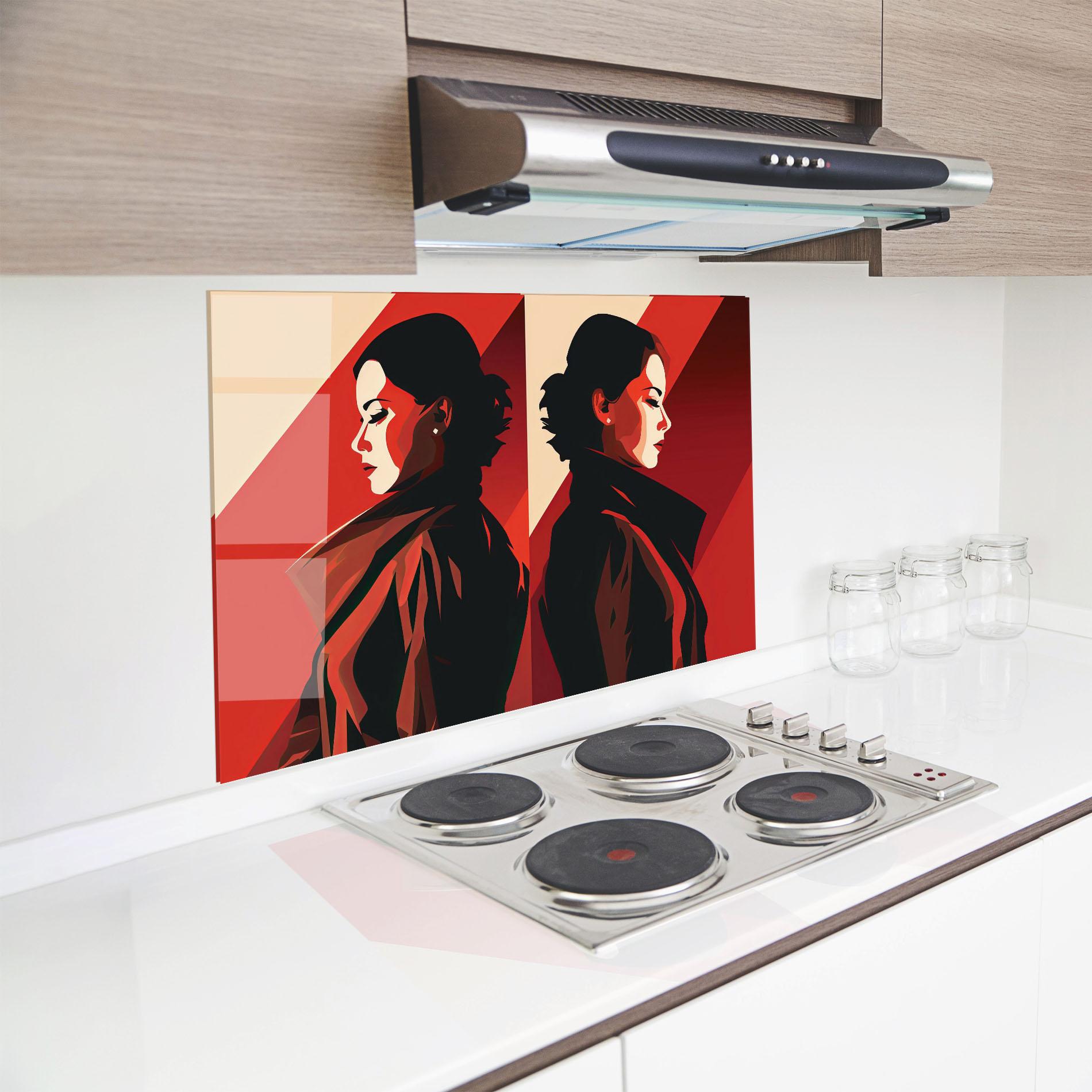 Panou Sticla Bucatarie Pop Outfit Lady mockup 8