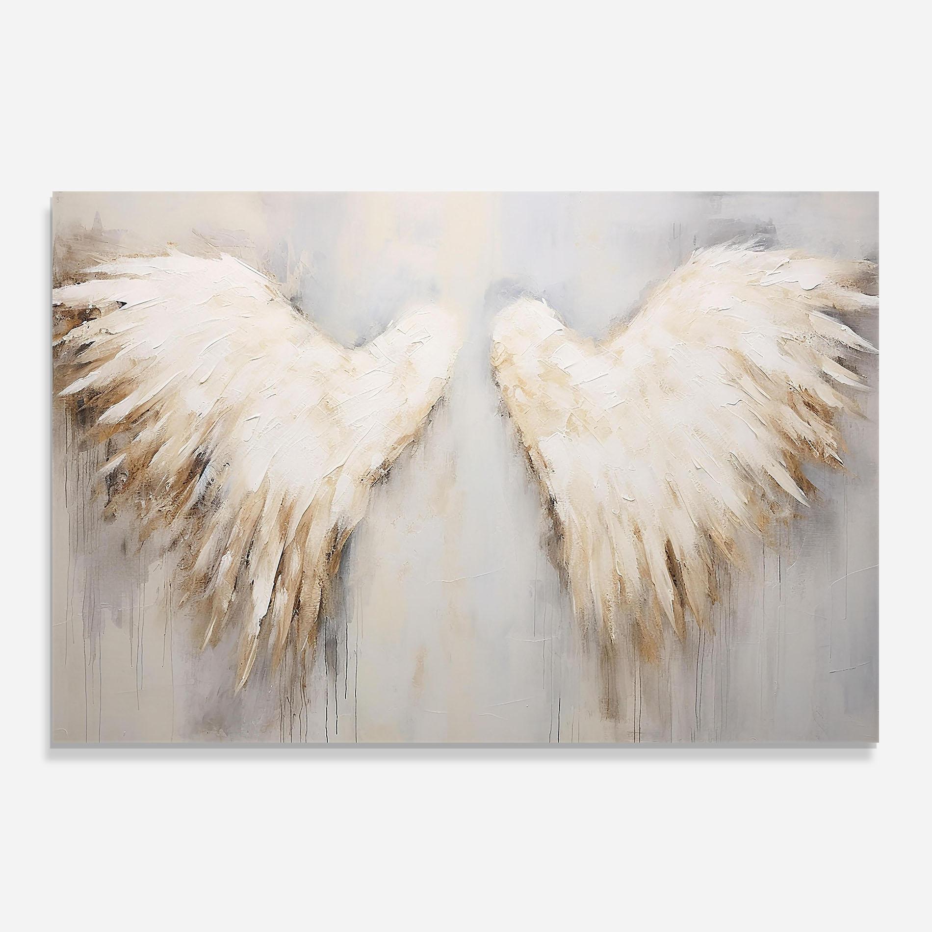 Panou Sticla Bucatarie Cream White Wings mockup 0