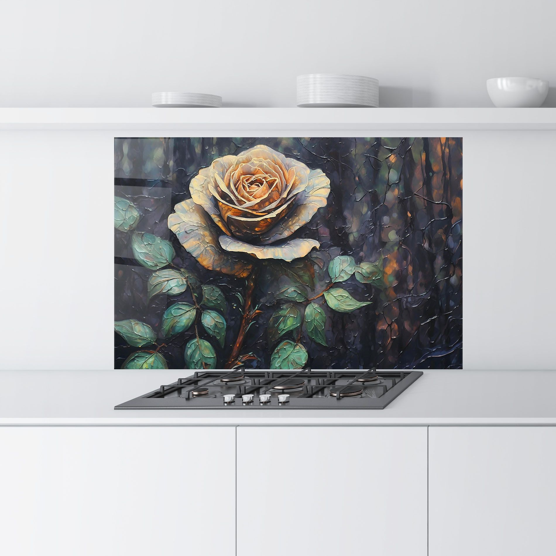Blue Yellow Rose Art mockup 9
