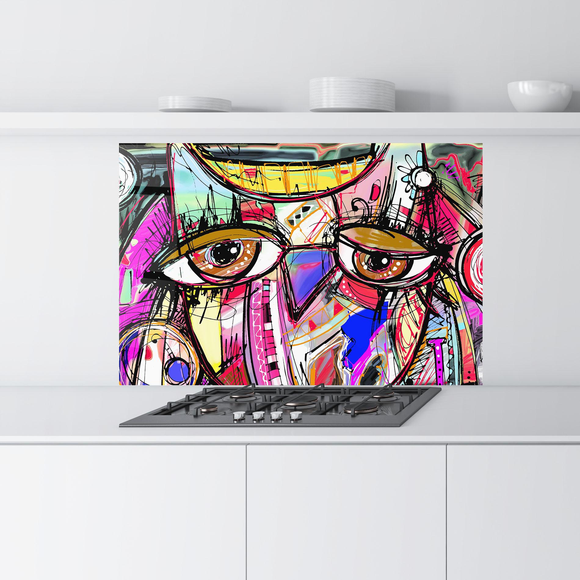 Panou Sticla Bucatarie Color Mix Eyes mockup 9