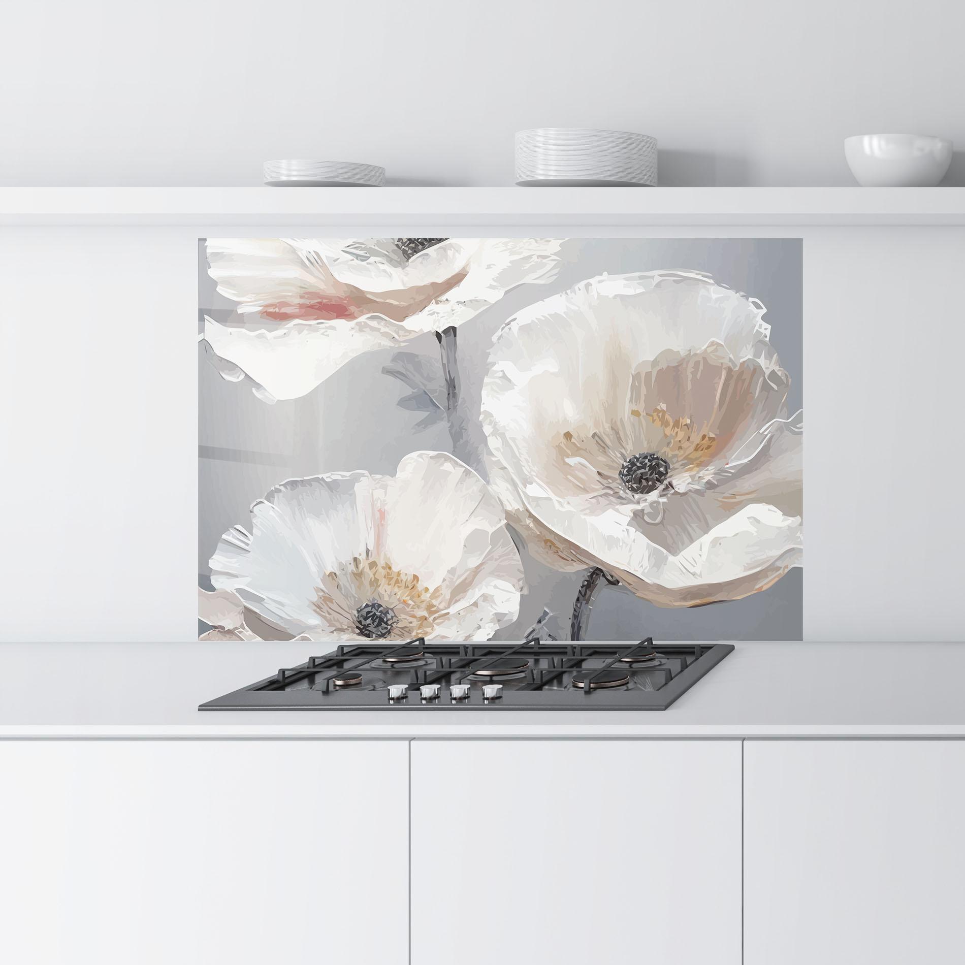 Panou Sticla Bucatarie Cream Mix Flower mockup 9