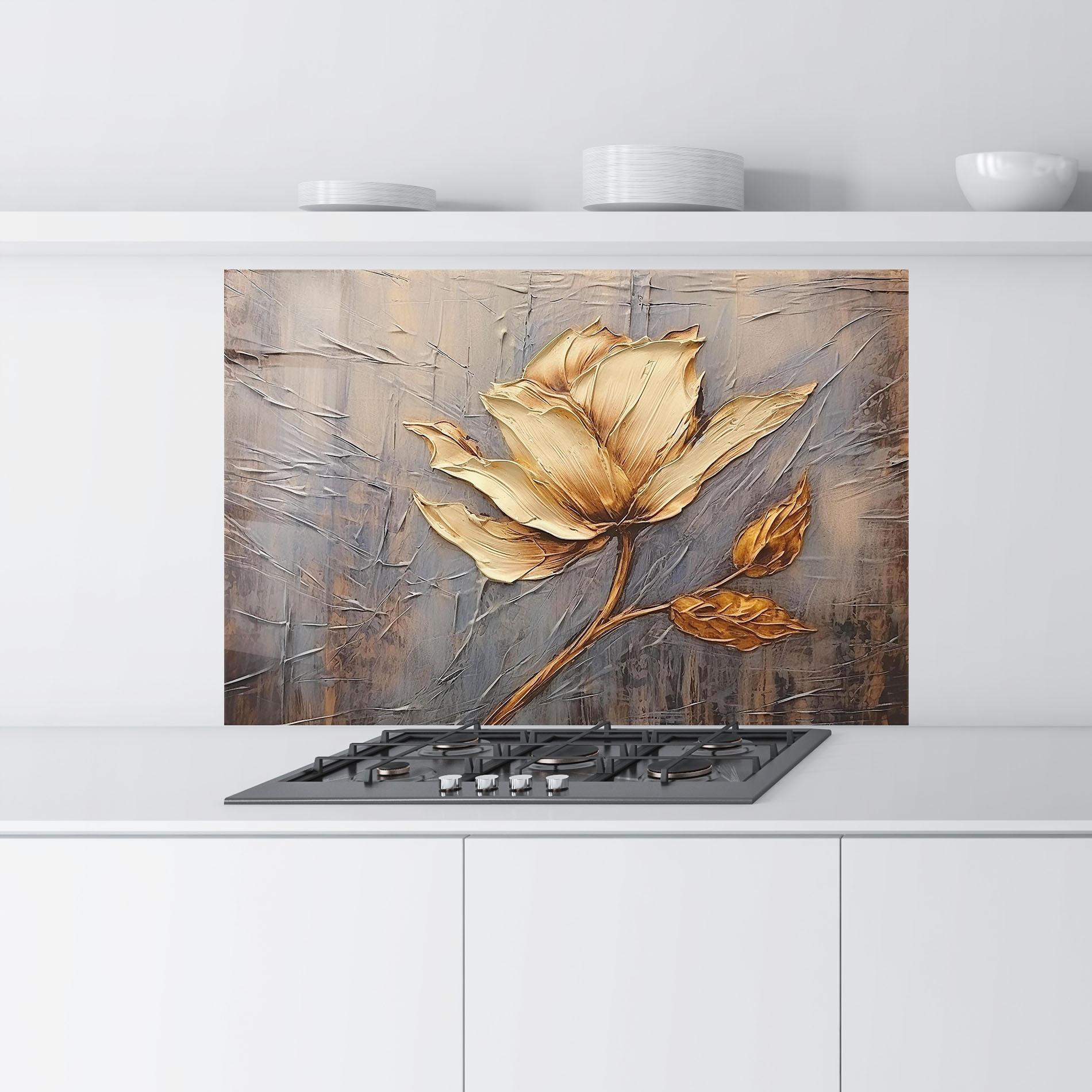 Panou Sticla Bucatarie Cream Rose On Blue mockup 9