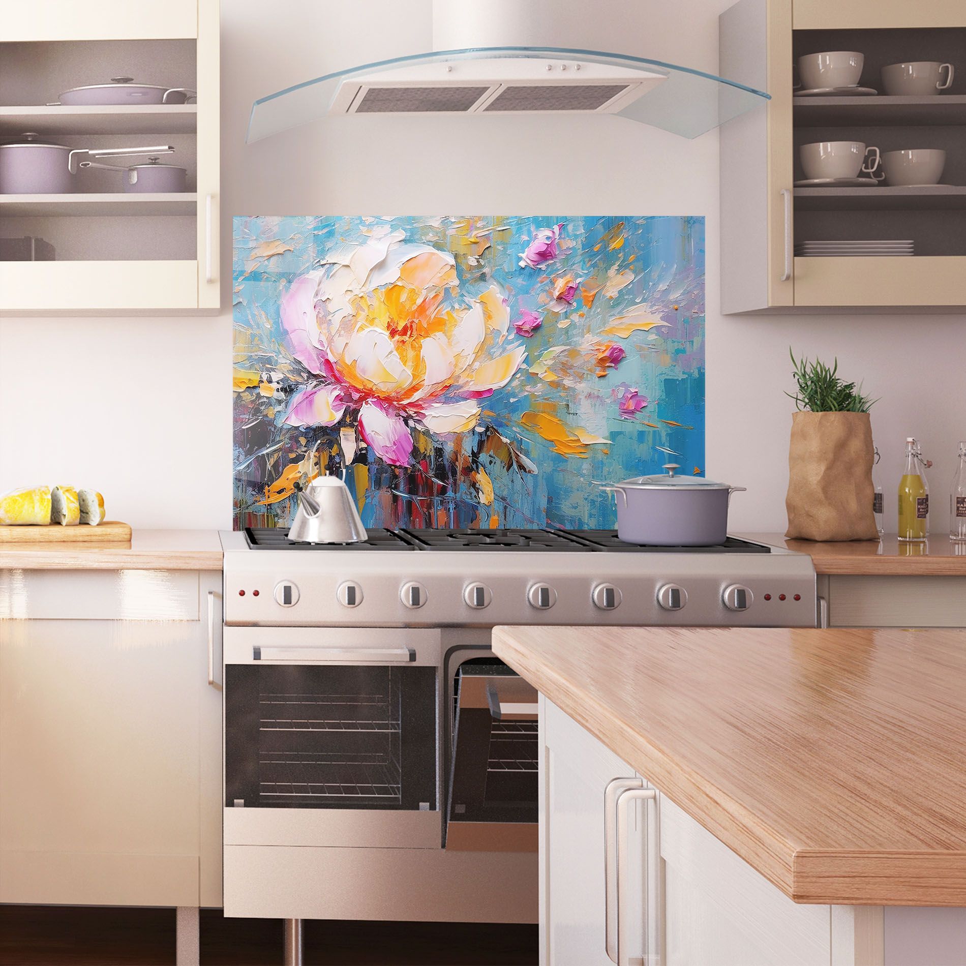 Pink Orange Peony Art mockup 1