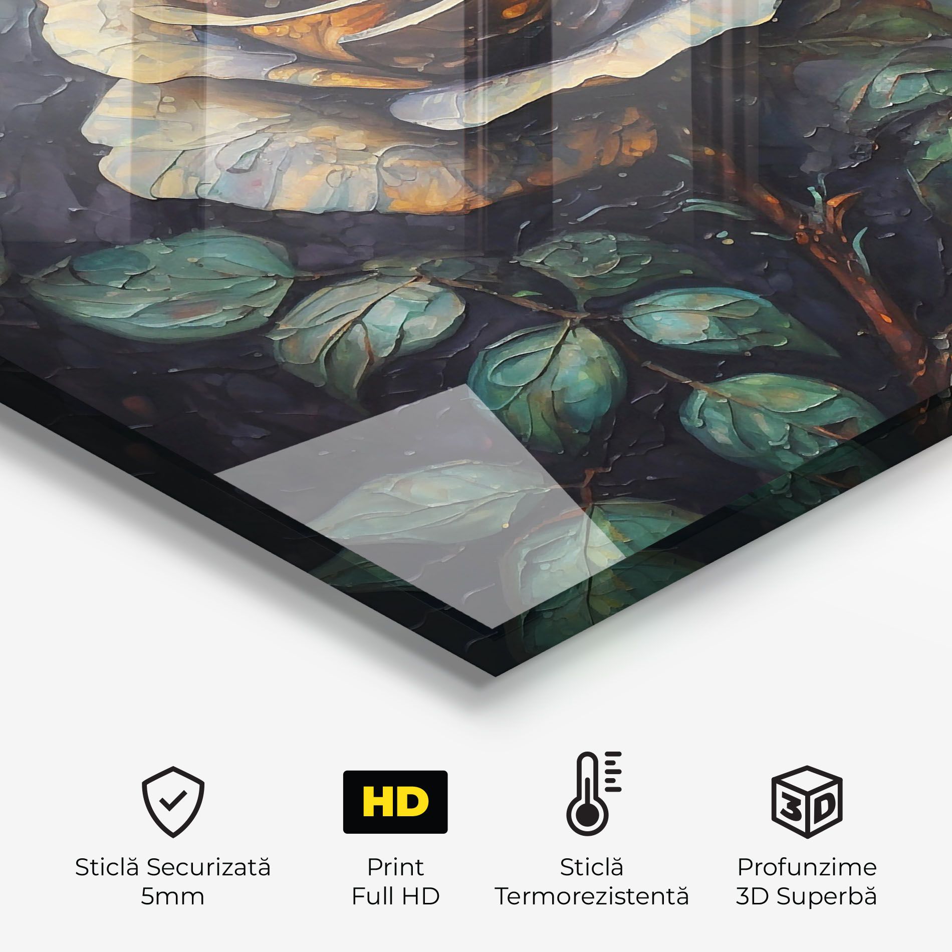 Blue Yellow Rose Art mockup 2