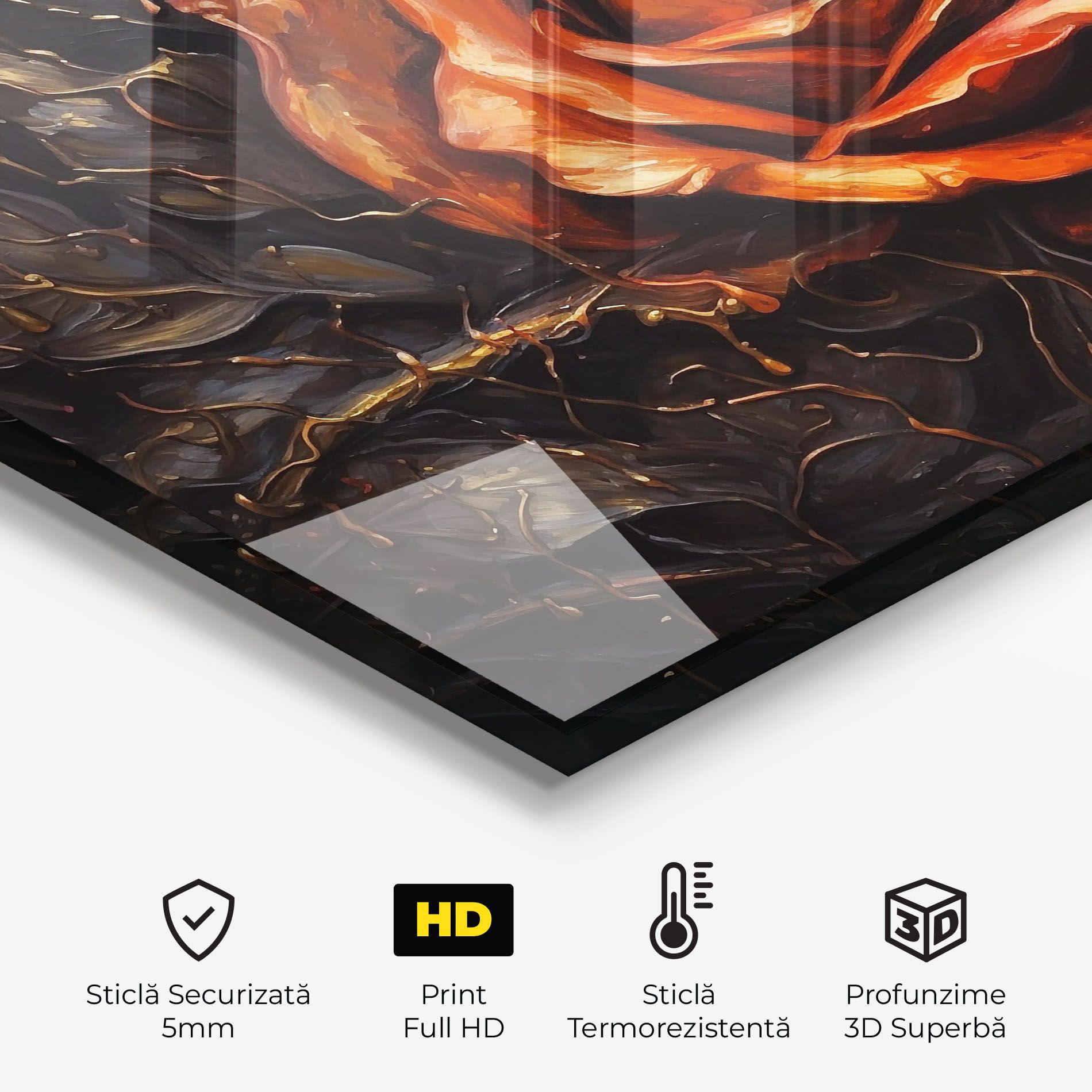 Dark Orange Rose Art mockup 2