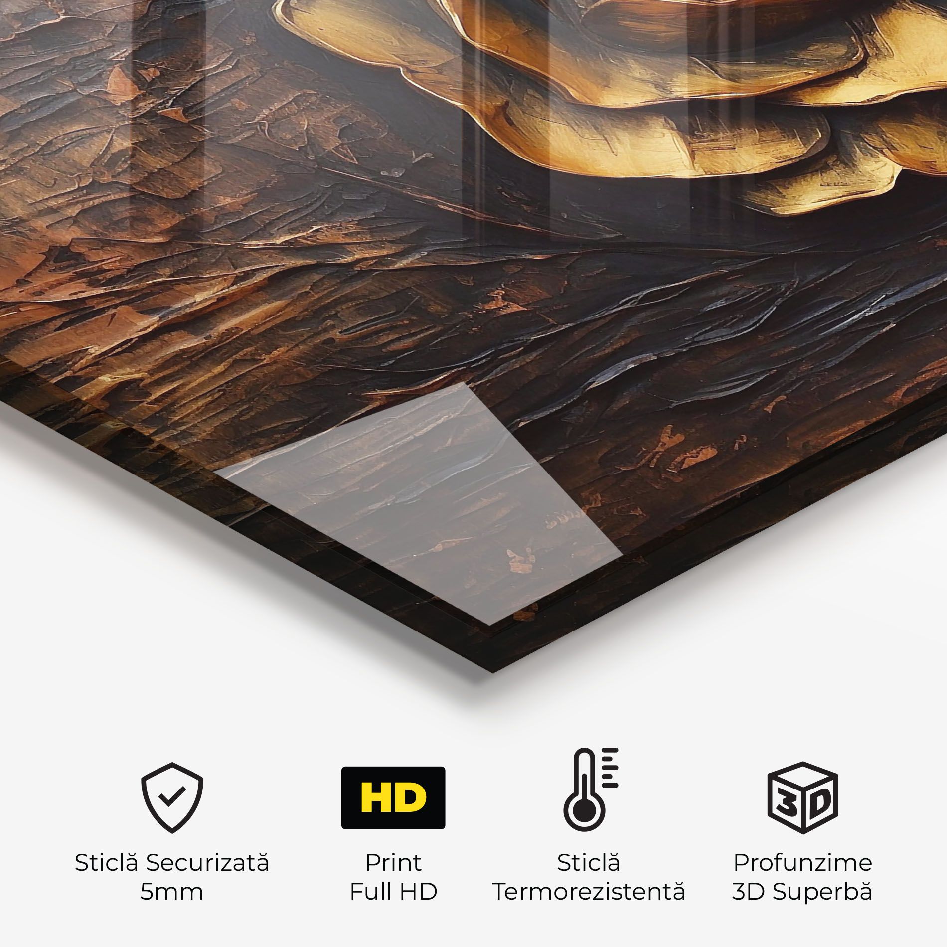 Gold Rose On Wood mockup 2