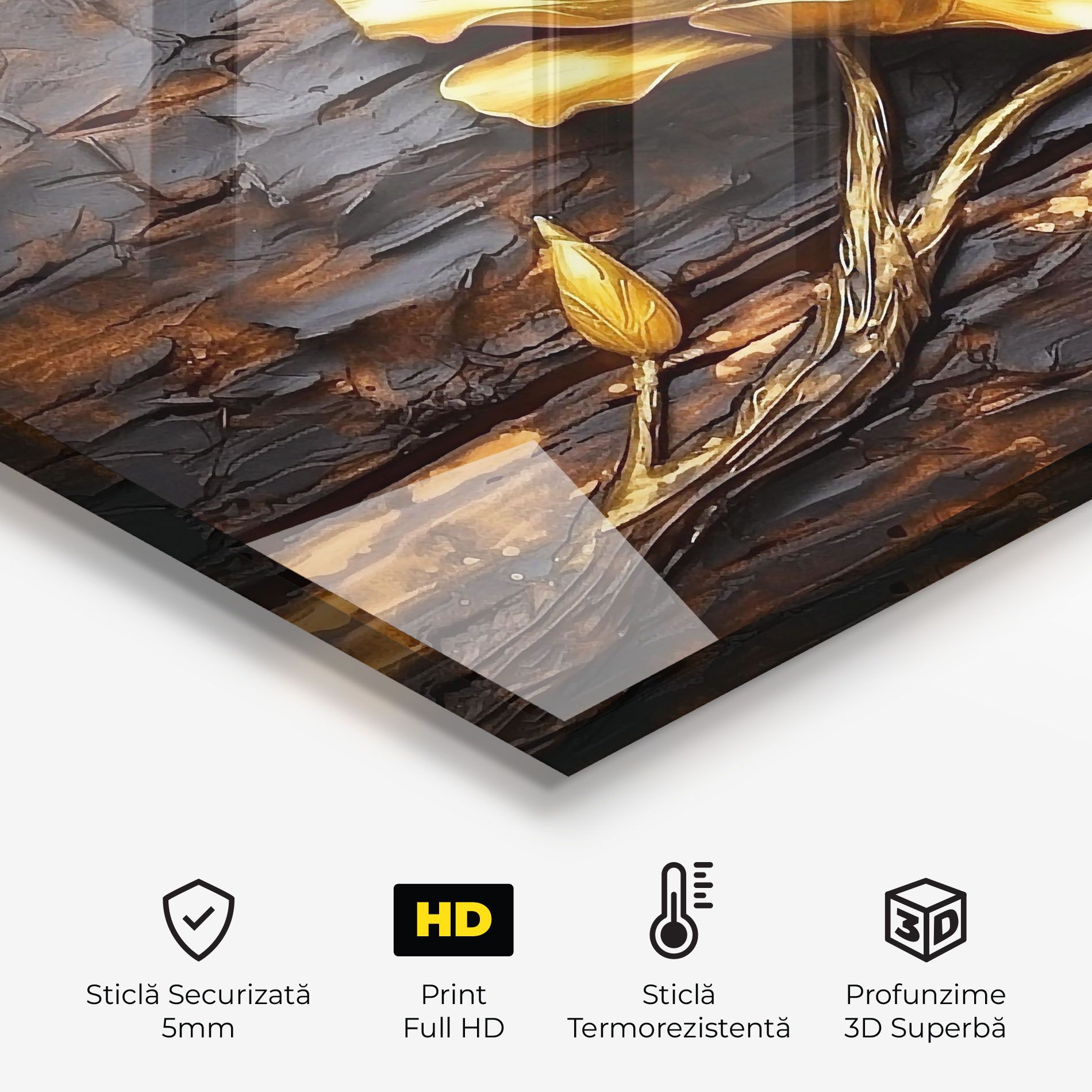 Golden Rose On Wood mockup 2