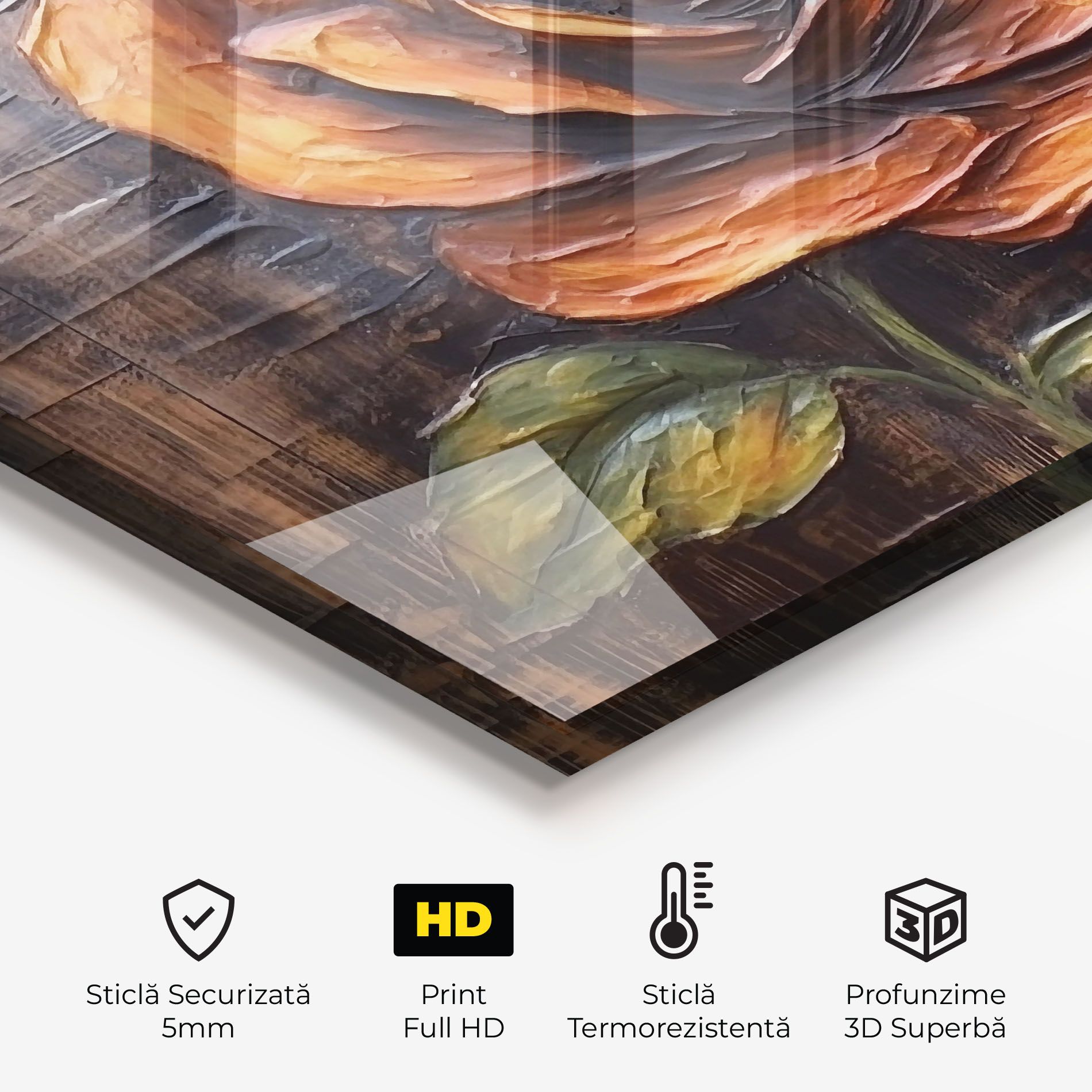 Orange Rose On Wood mockup 2