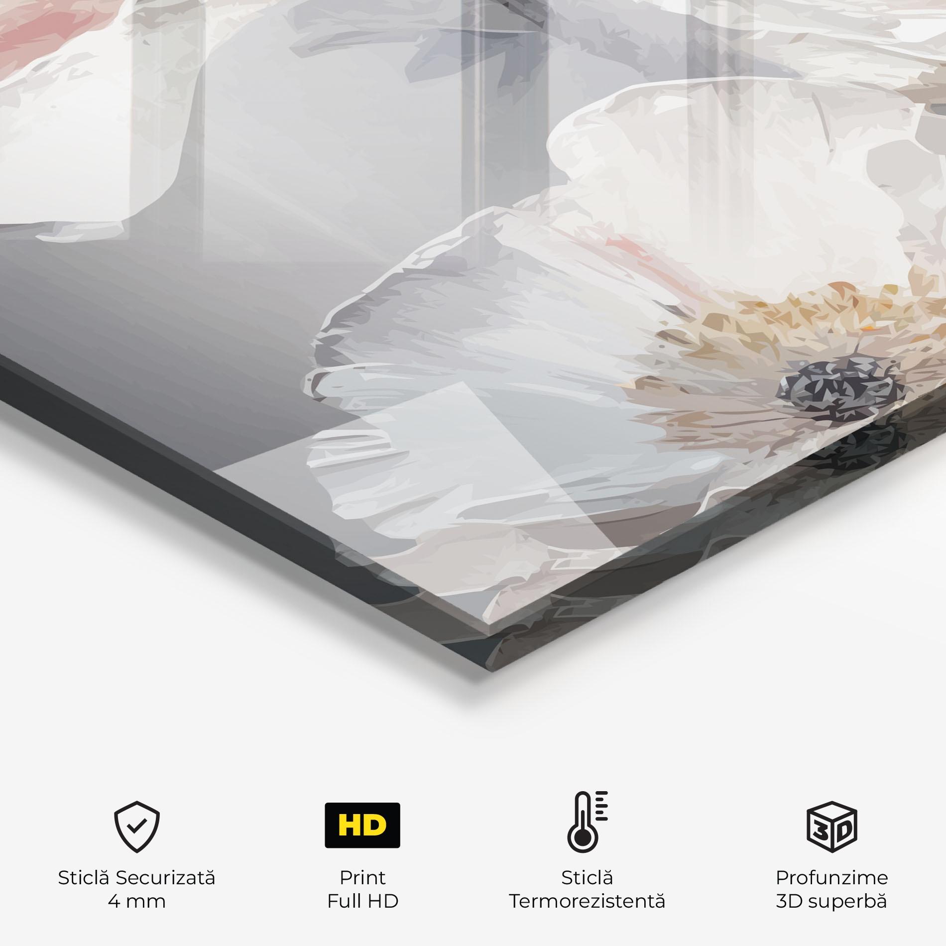 Panou Sticla Bucatarie Cream Mix Flower mockup 2