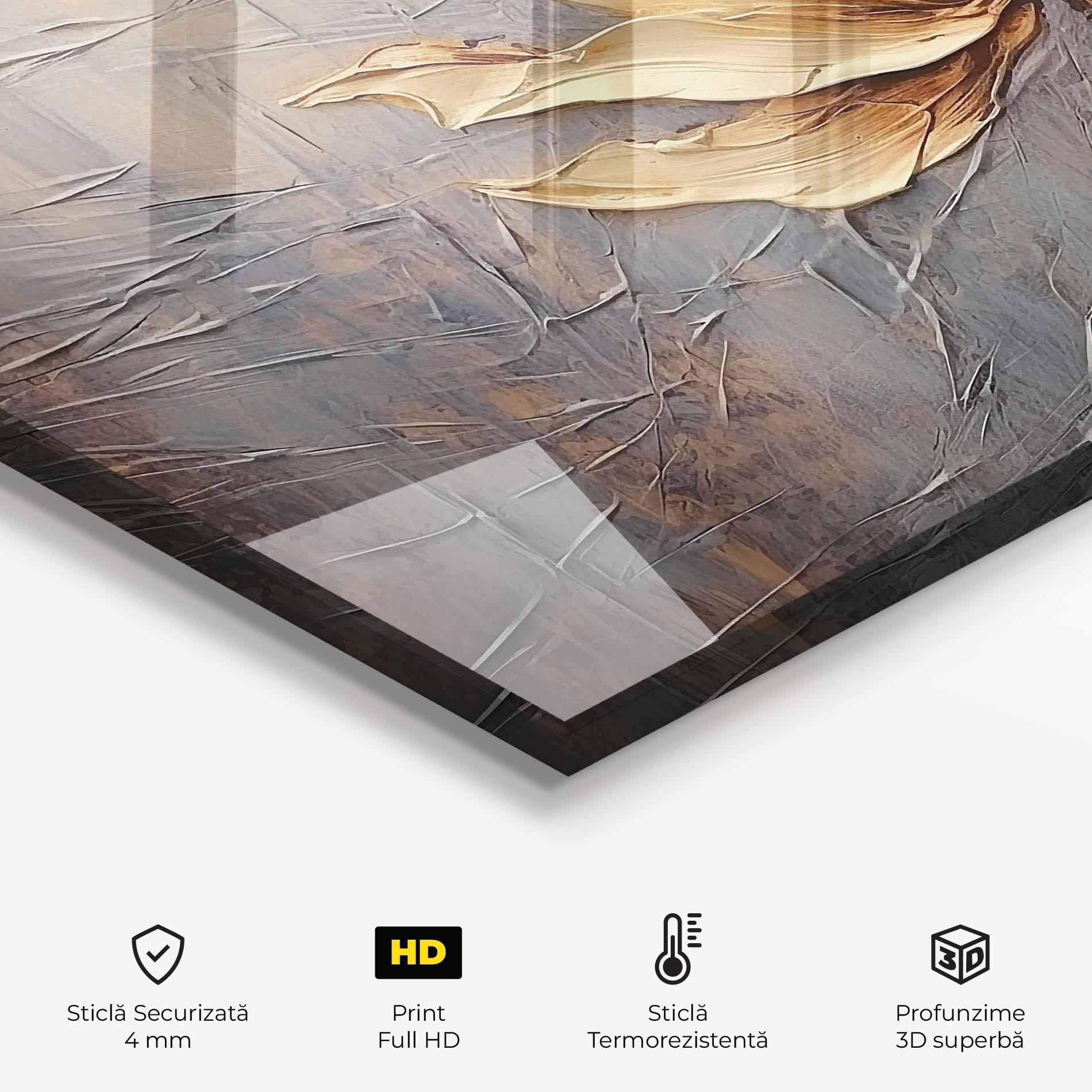 Panou Sticla Bucatarie Cream Rose On Blue mockup 2