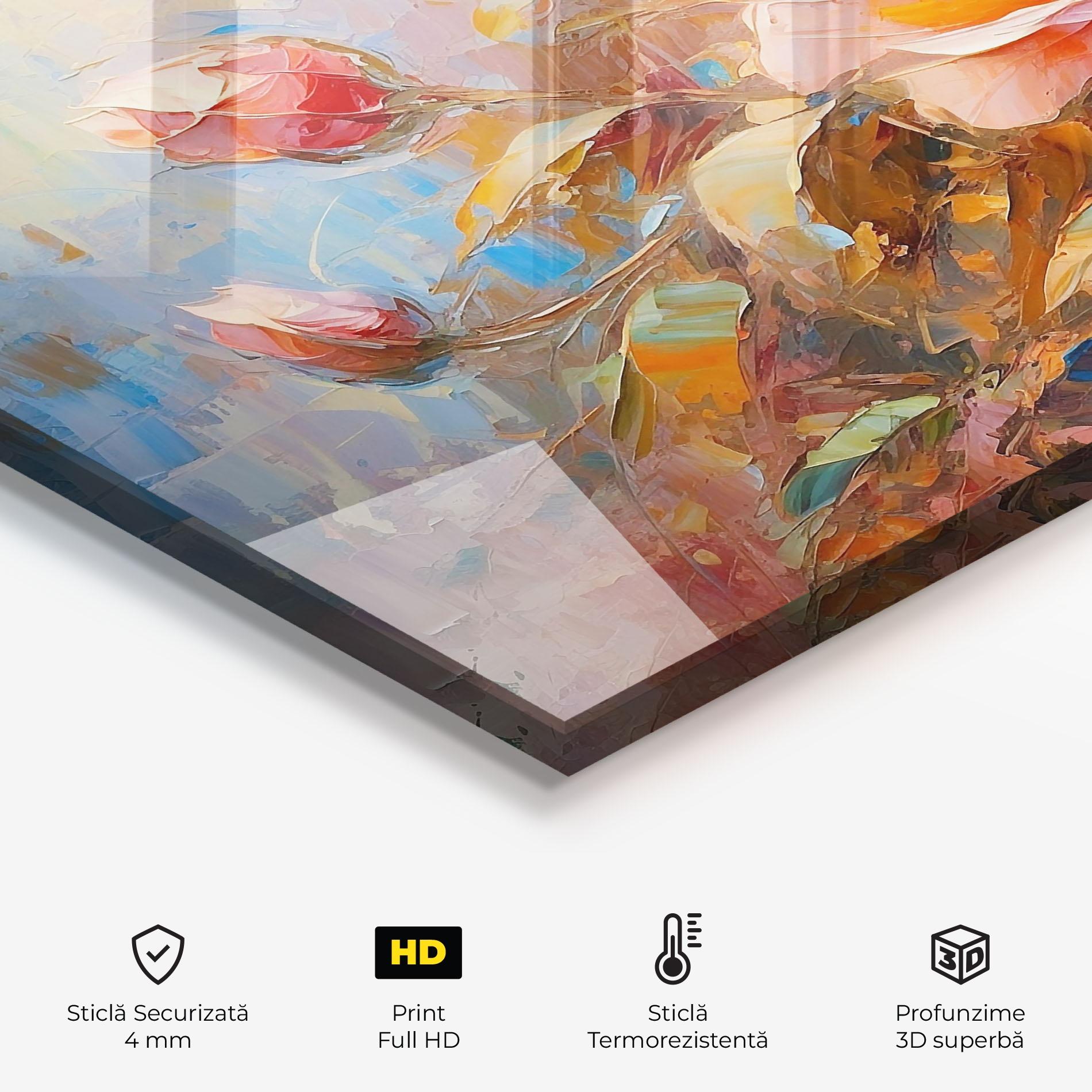 Panou Sticla Bucatarie Light Pink Rose Art mockup 2